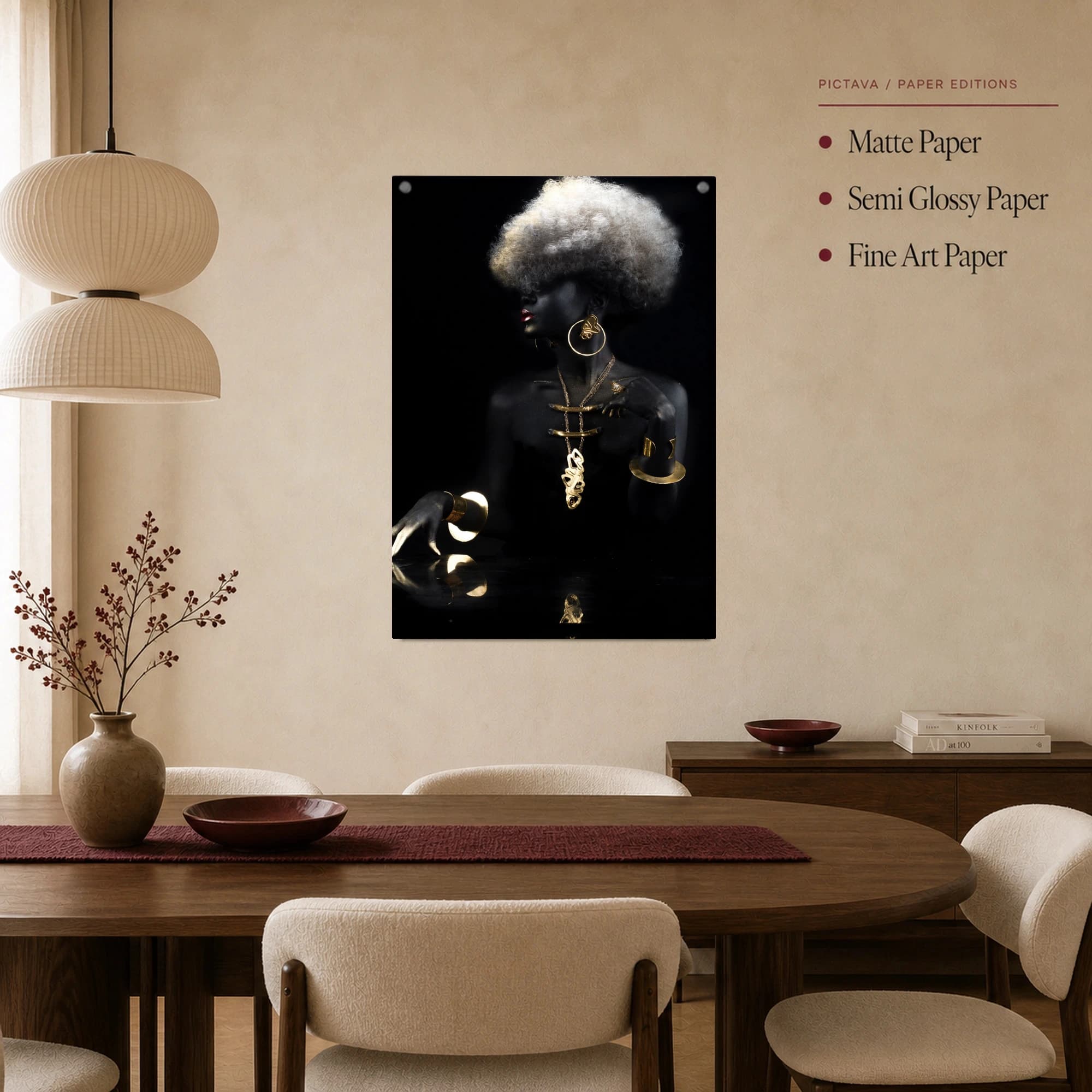Golden Elegance Fine Art Portrait Canvas Print, view 3