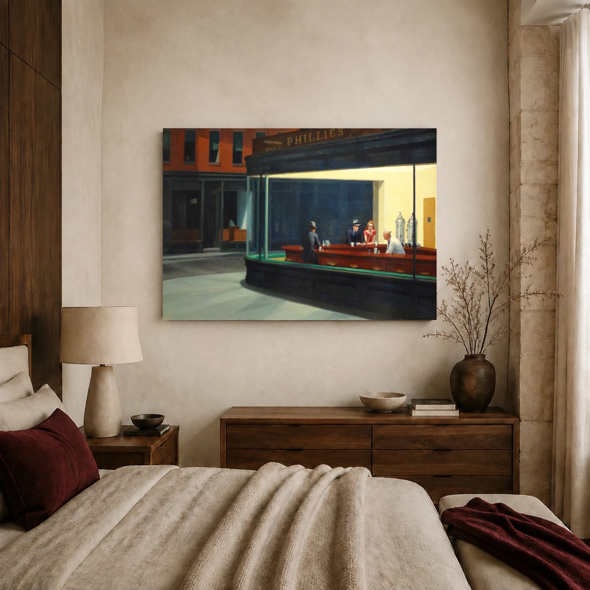 Nighthawks Canvas Print Edward Hopper Diner Wall Art, view 8