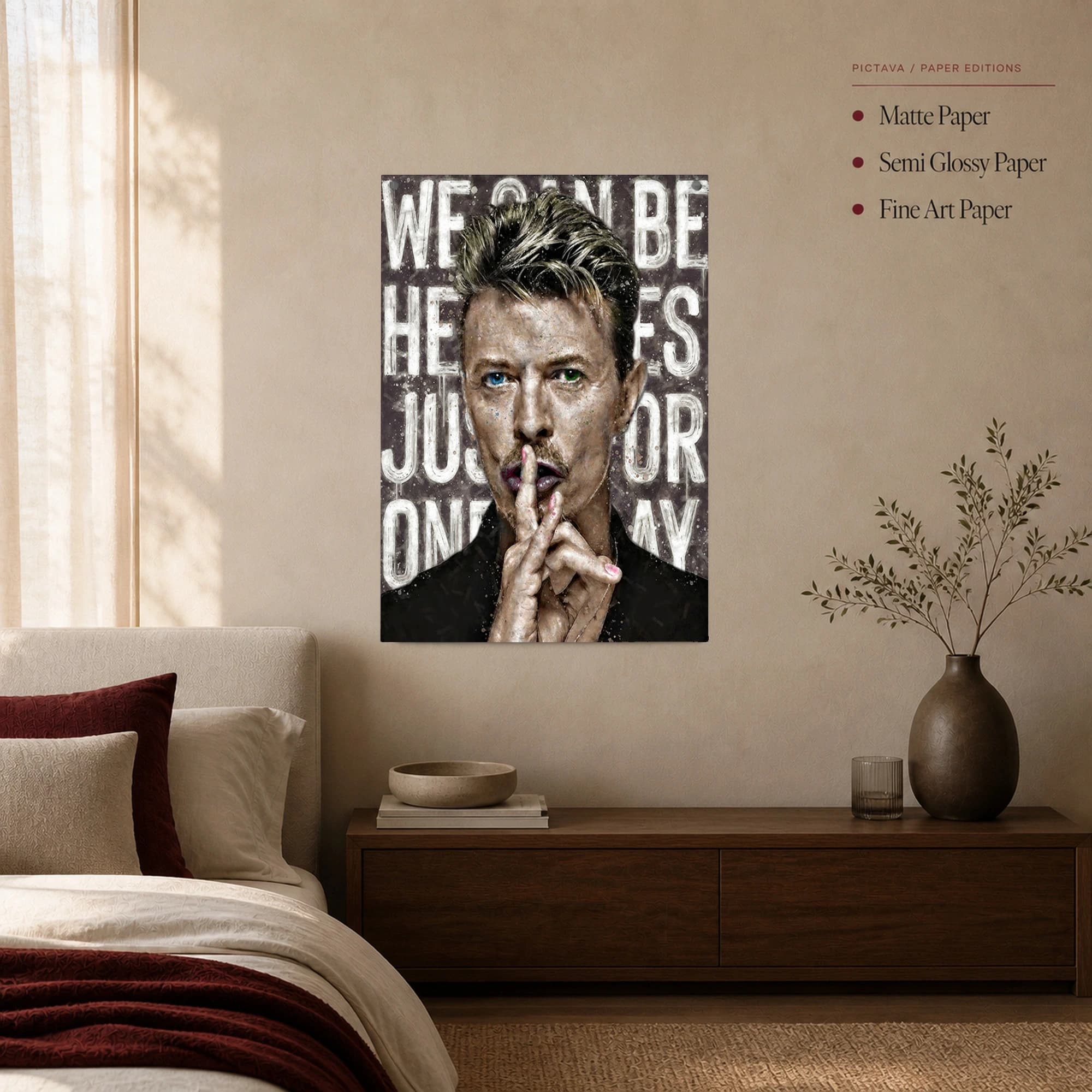 David Bowie Heroes Music Wall Art Portrait Print, view 3