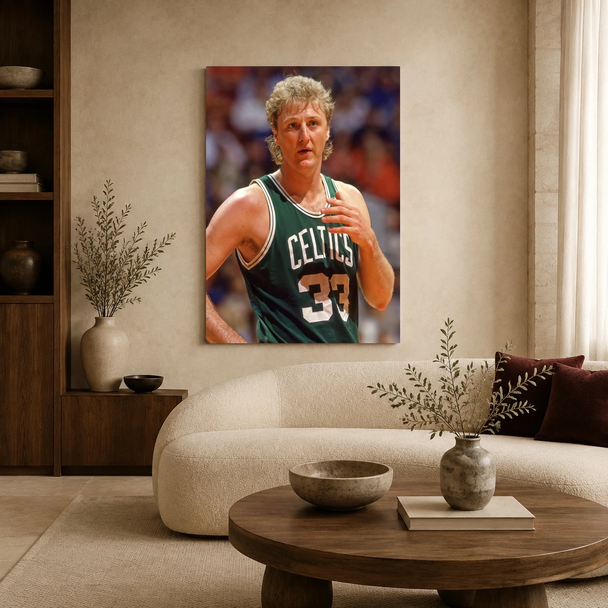 Larry Bird Boston Celtics Number 33 Basketball Legend Wall Art, view 5