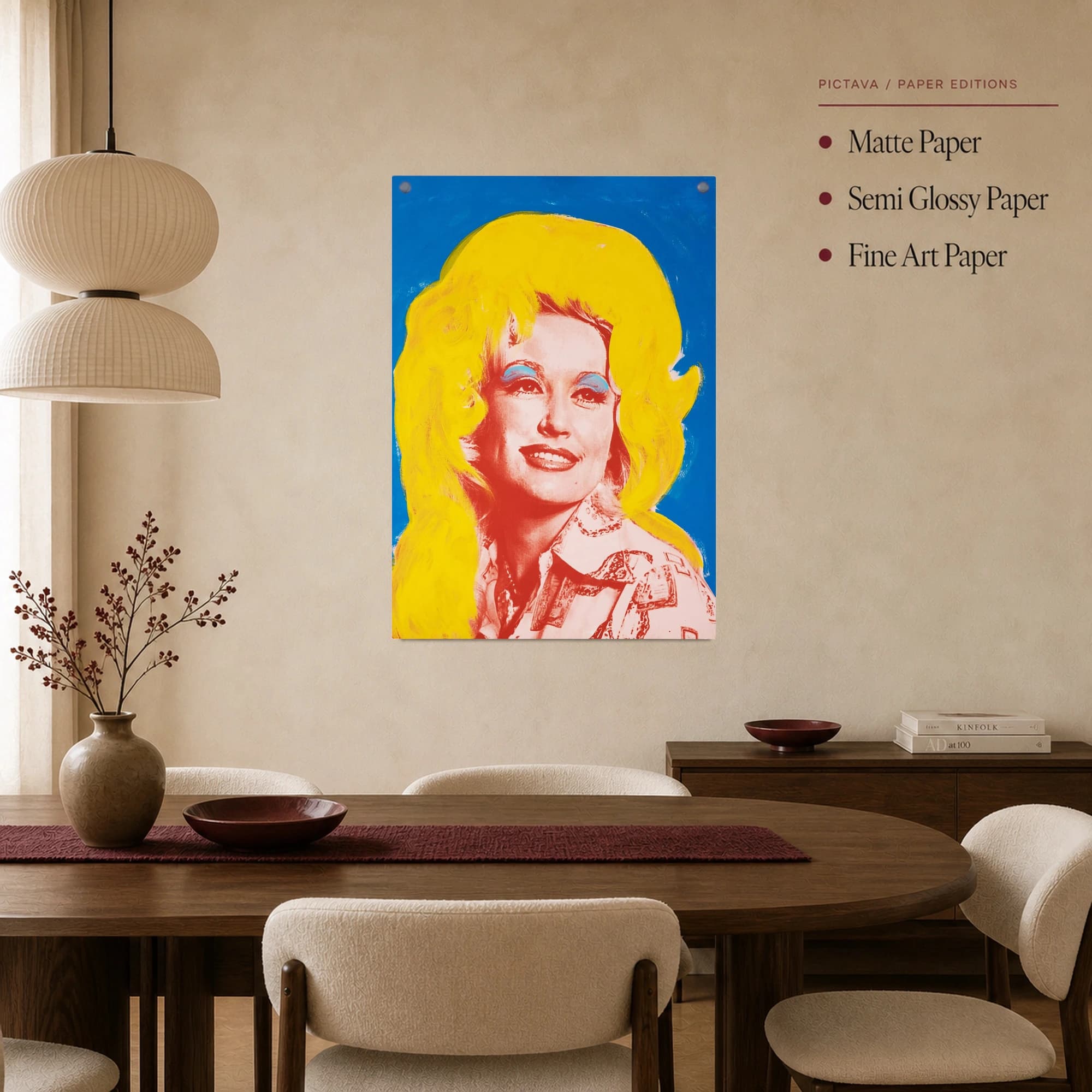 Dolly Parton Pop Art Portrait Canvas Print, view 3