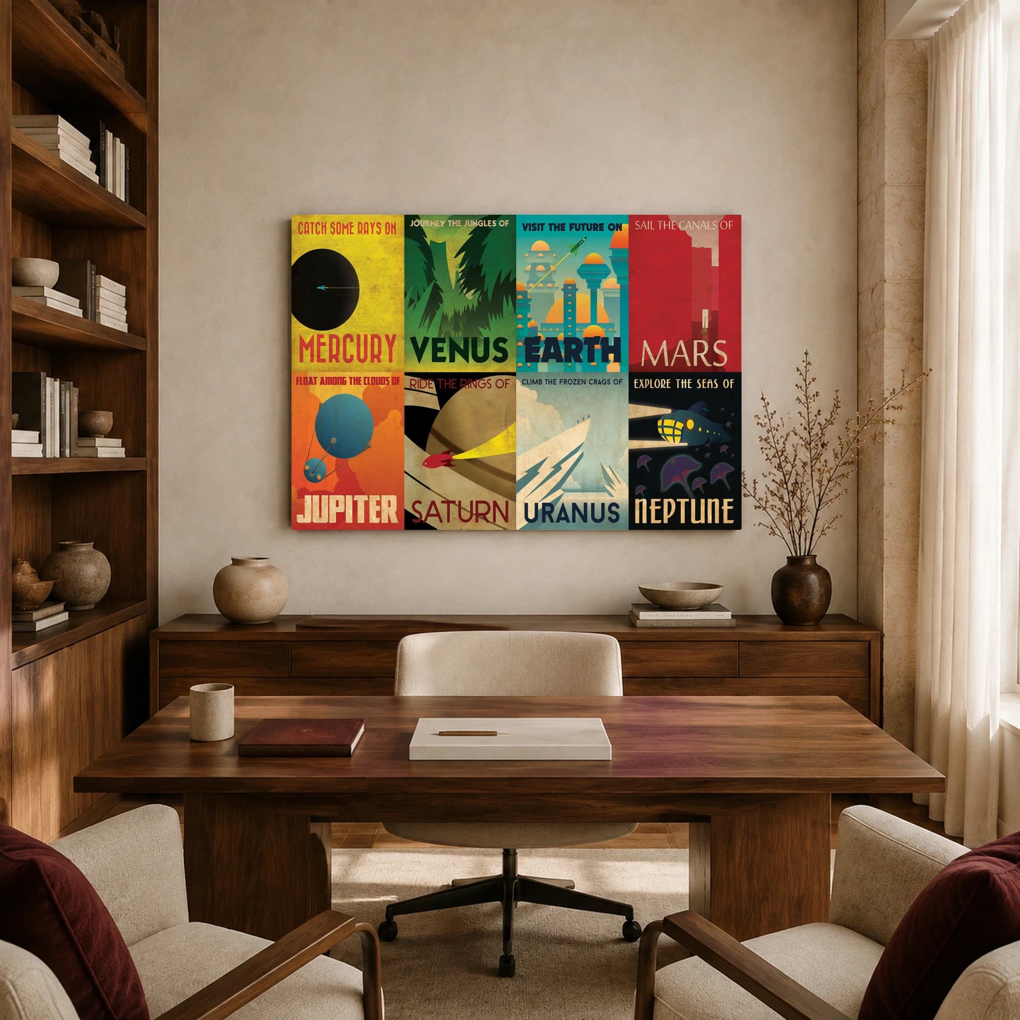 Solar System Vintage Travel Posters Sci-Fi Gallery Wall Art, view 8