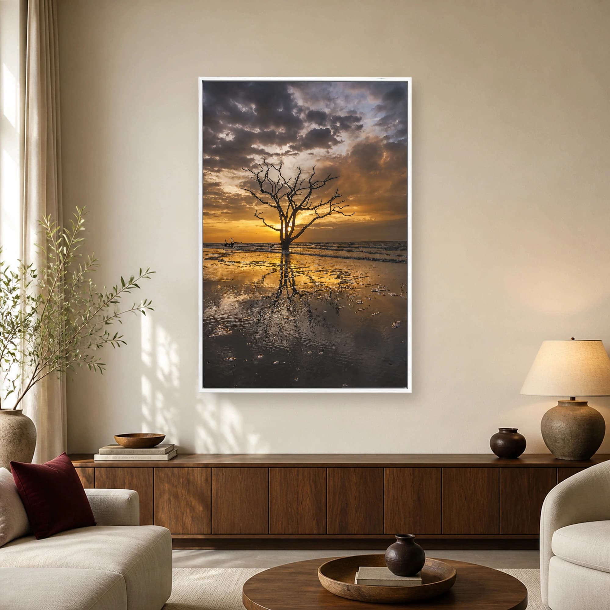 Golden Twilight Coastal Tree Fine Art Print, view 2