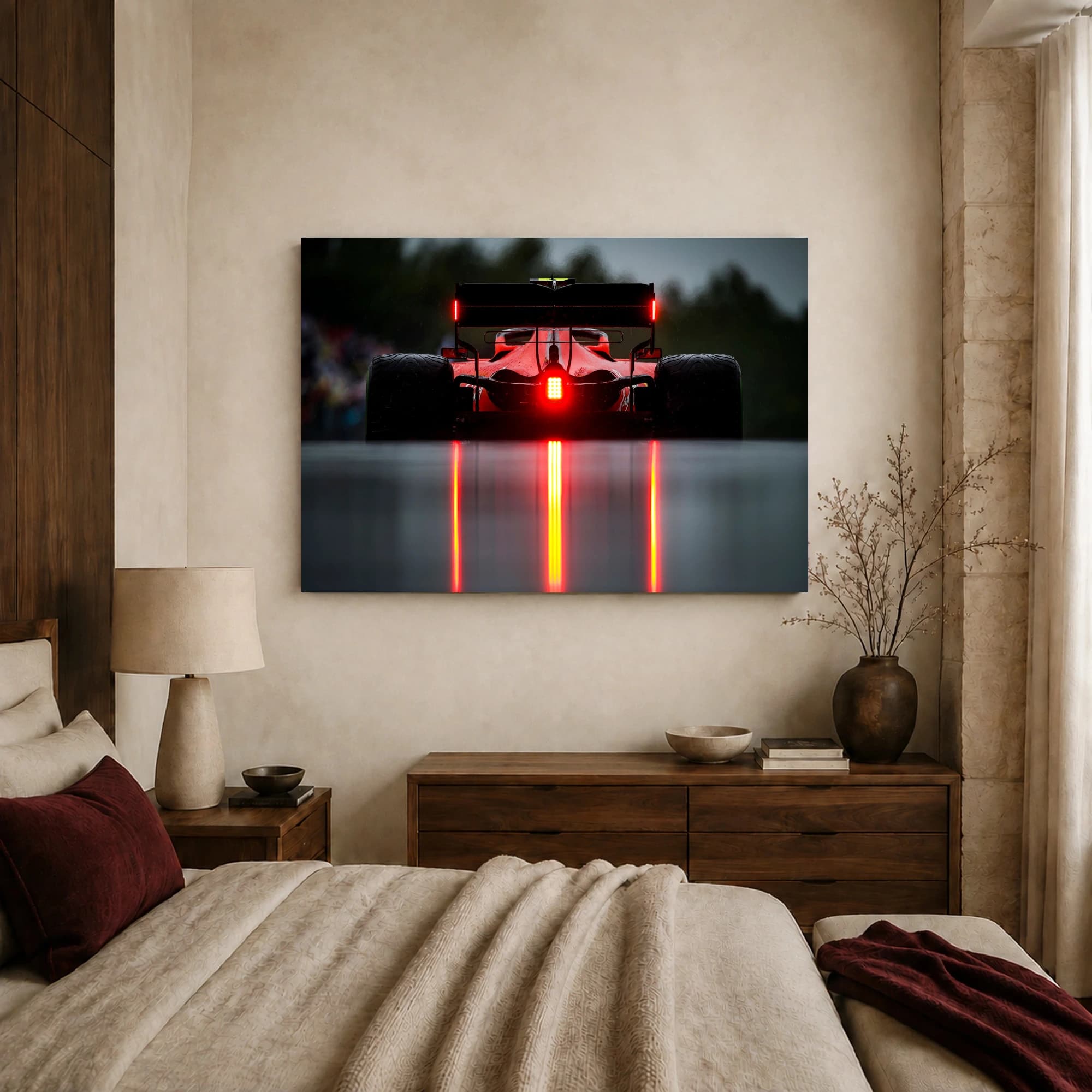 Formula One Wet Race Rear View Canvas Print, view 7