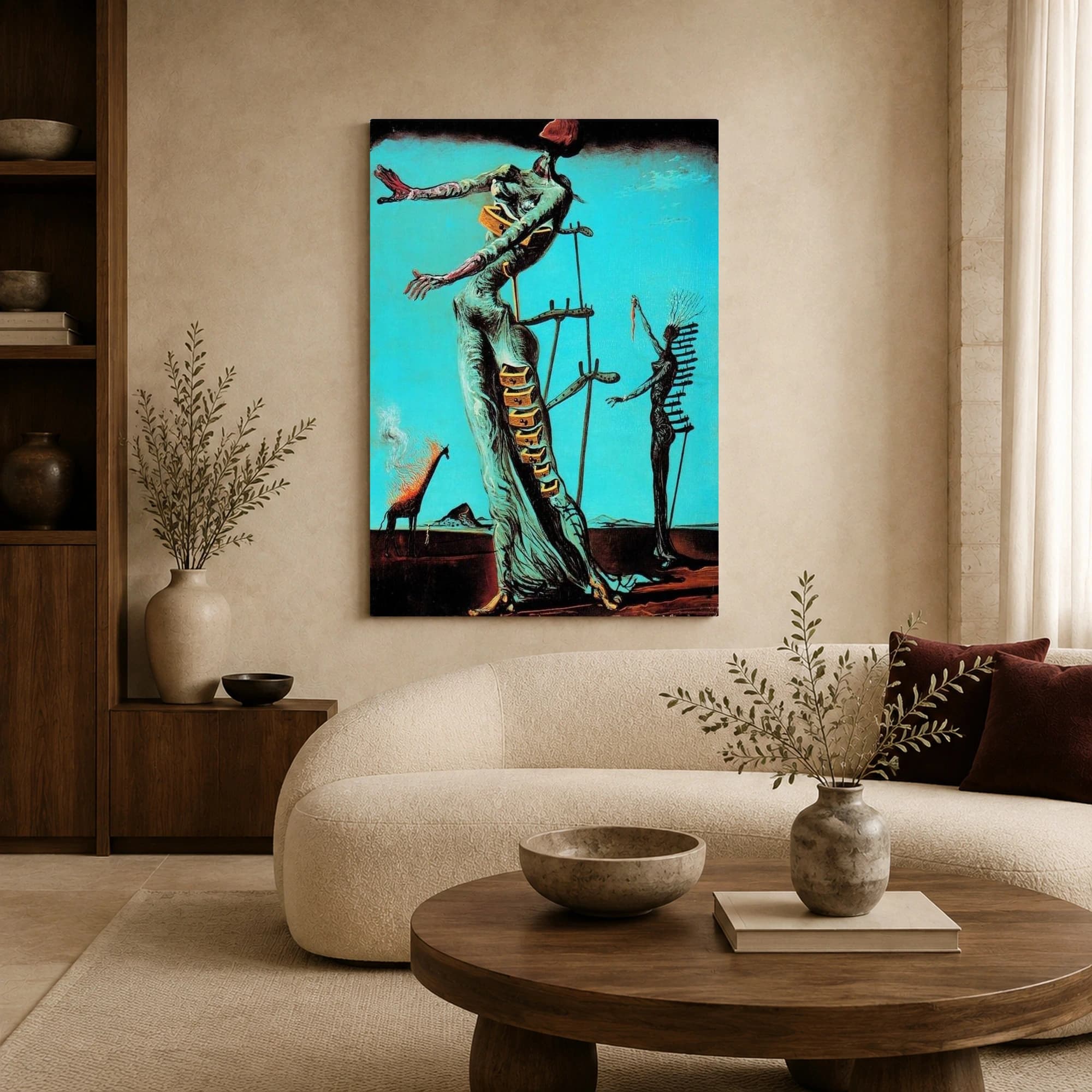 The Burning Giraffe by Salvador Dali Surrealist Art Print, view 3
