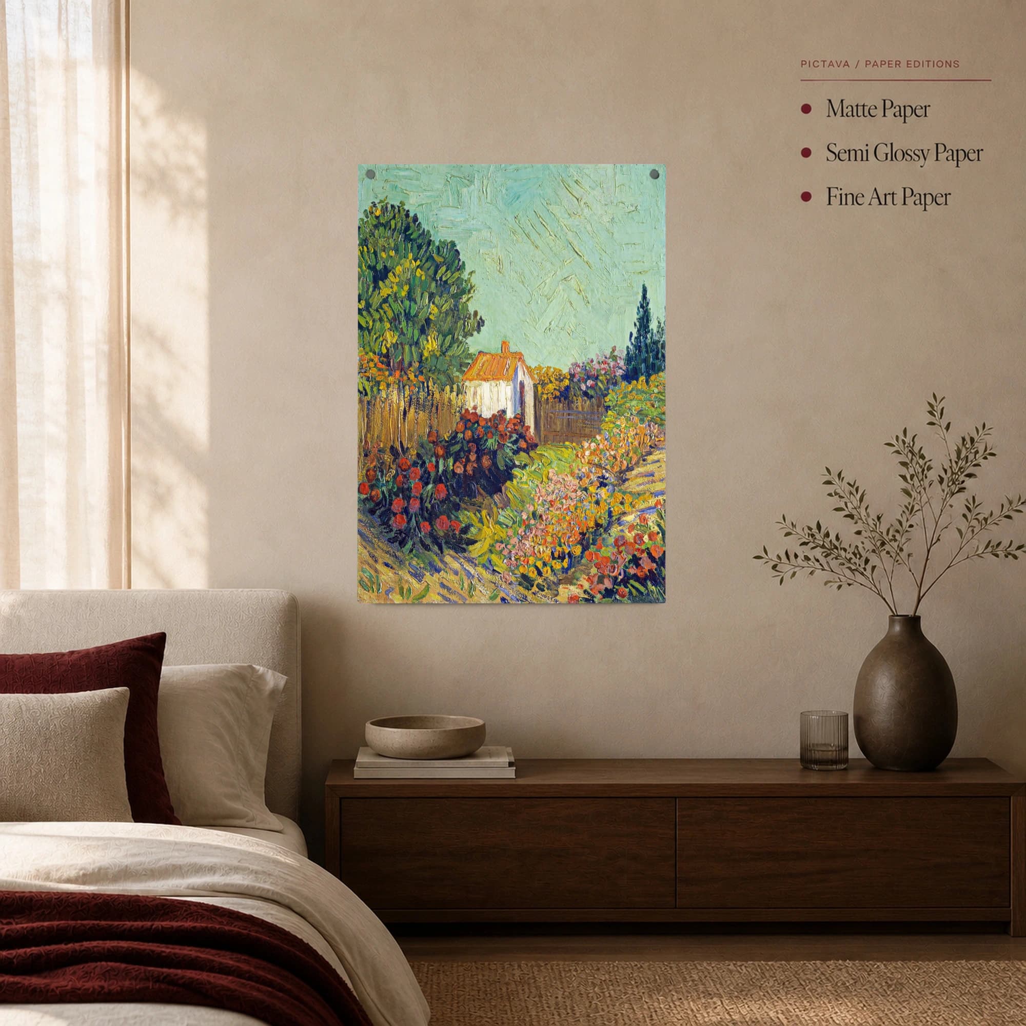 Post-Impressionist Garden Cottage Landscape Wall Art, view 6