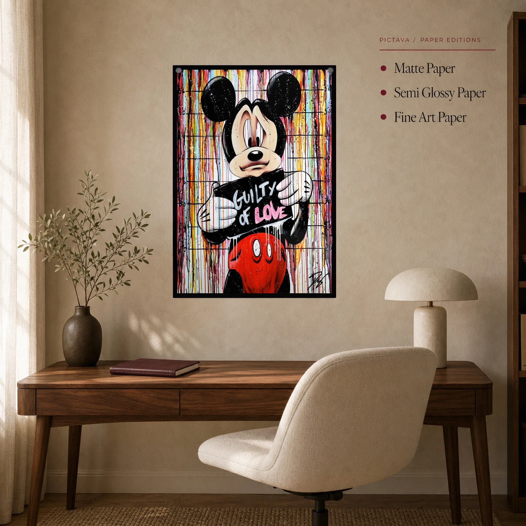 Guilty of Love Mickey Mouse Pop Art Canvas Print, view 6