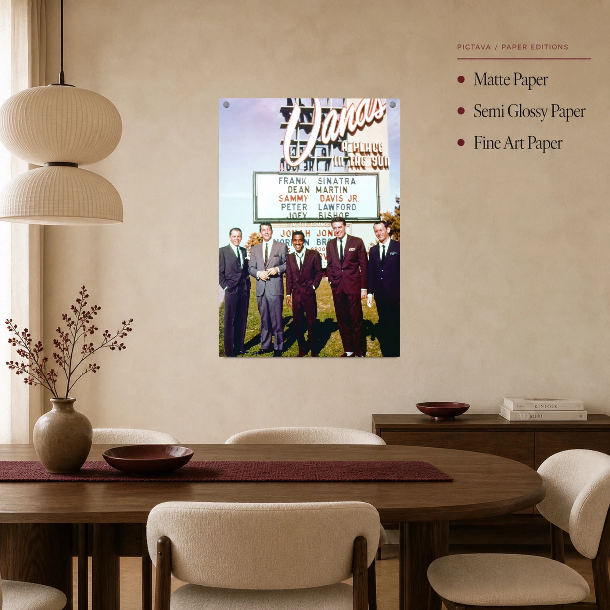 The Rat Pack at the Sands Hotel Vintage Photograph Wall Art, view 3