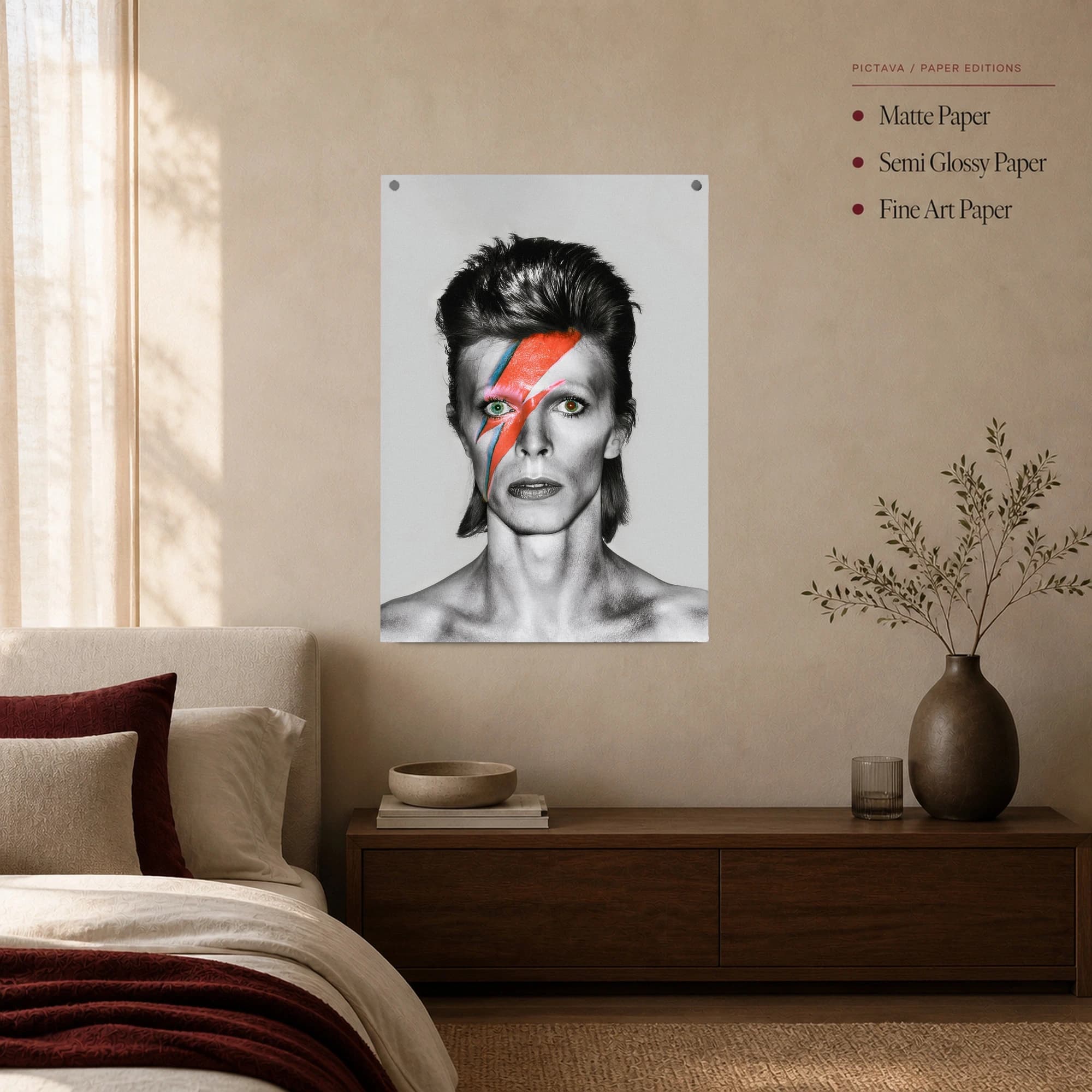 David Bowie Lightning Bolt Portrait Canvas Print, view 4
