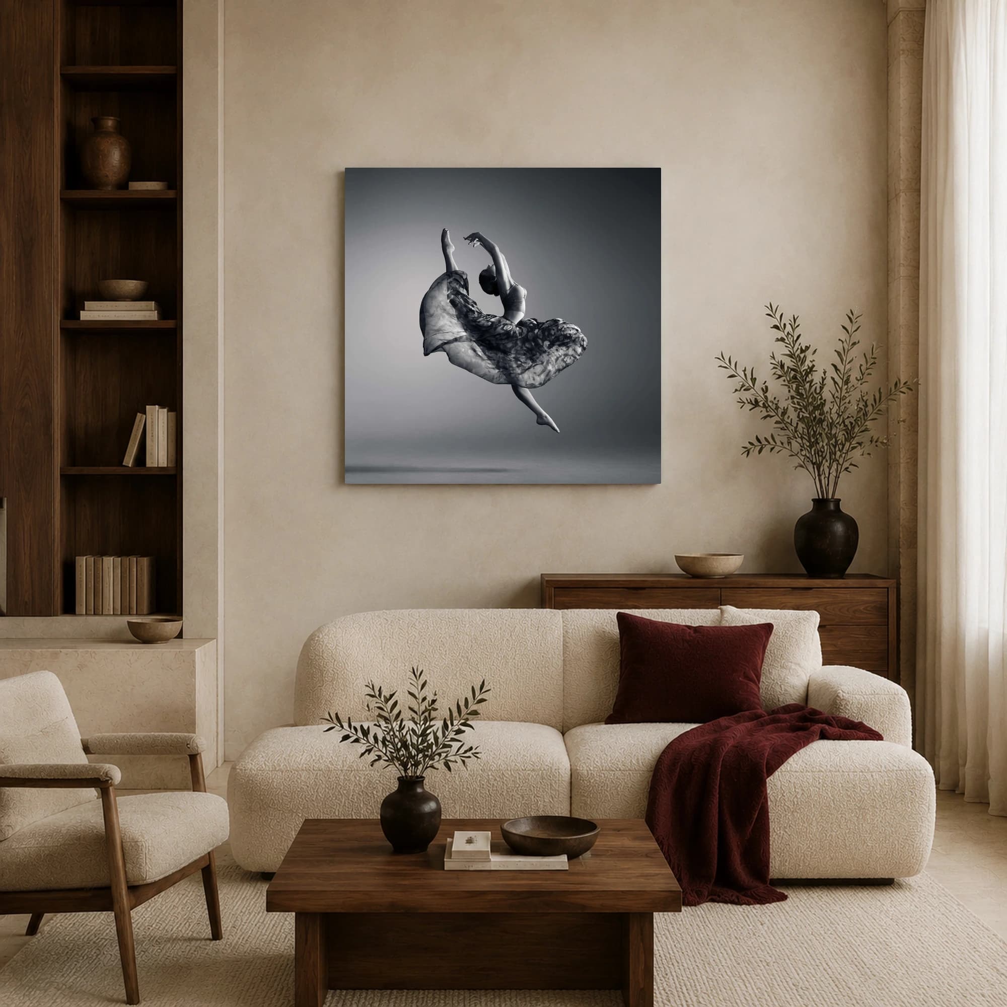 Monochrome Leap Ballet Dancer Fine Art Print, view 4