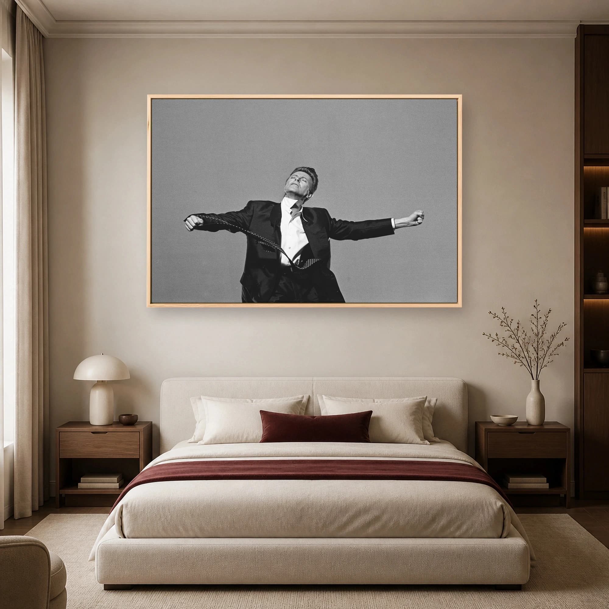 David Bowie Iconic Black and White Portrait Wall Art, view 4