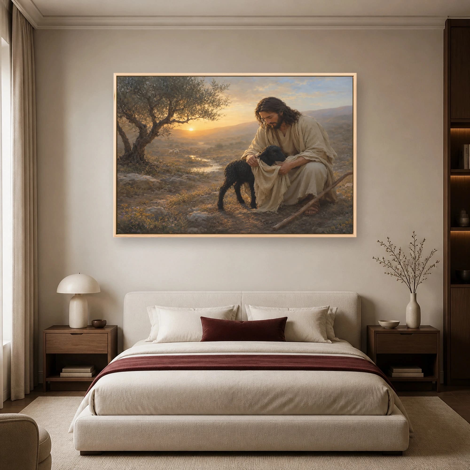 Jesus Christ the Good Shepherd Canvas Art Print, view 4