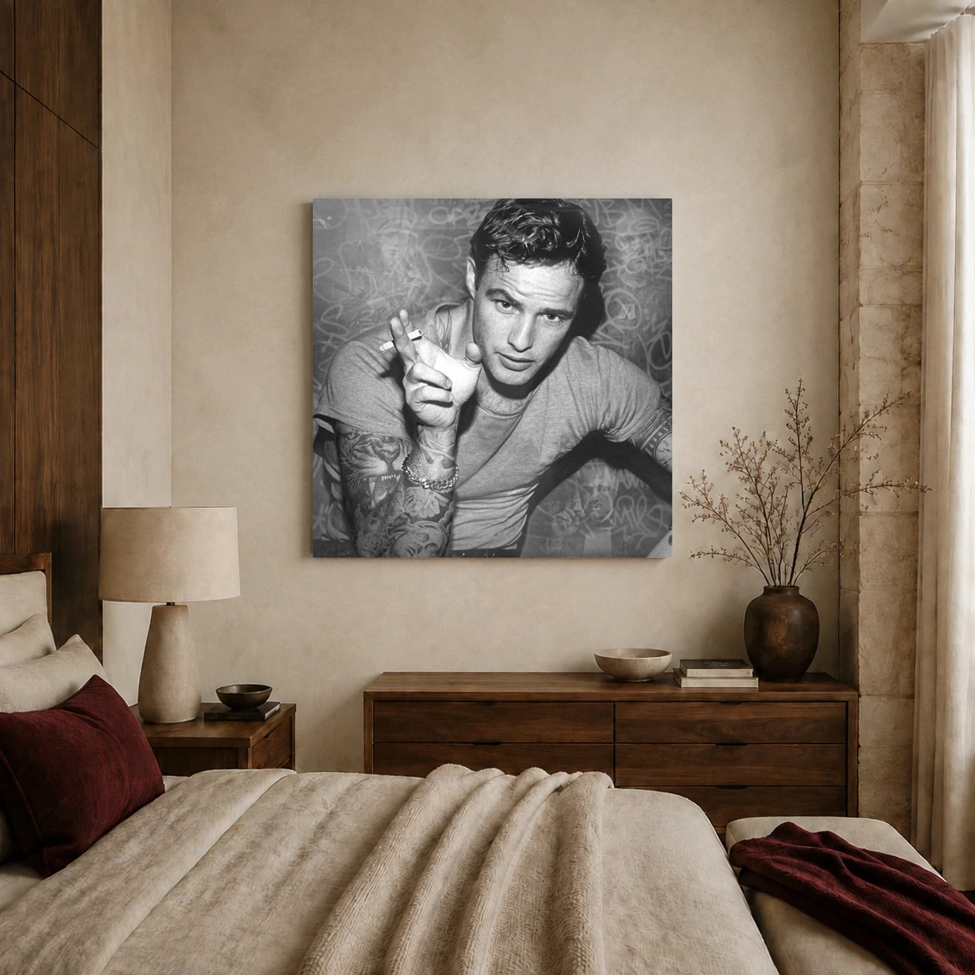 Marlon Brando Rebel Portrait Canvas Print, view 2