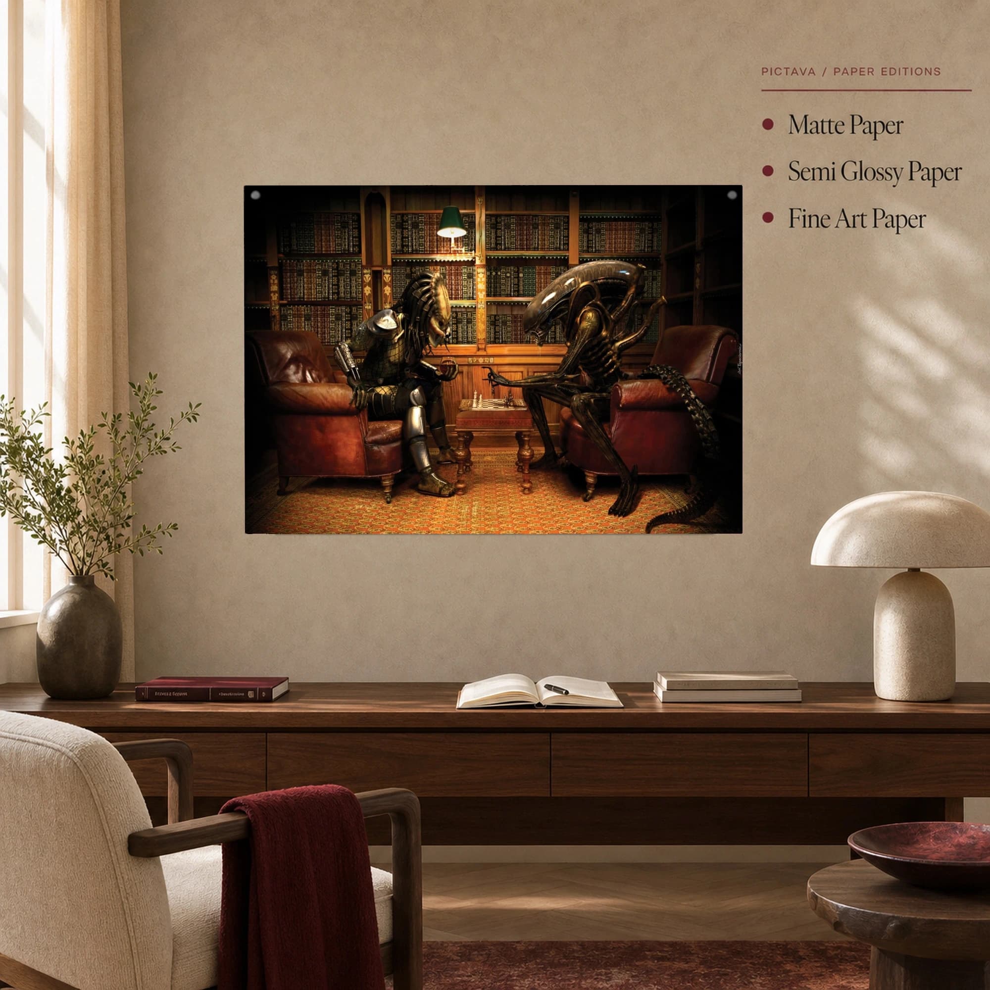 Alien vs Predator Chess Match Canvas Print, view 5