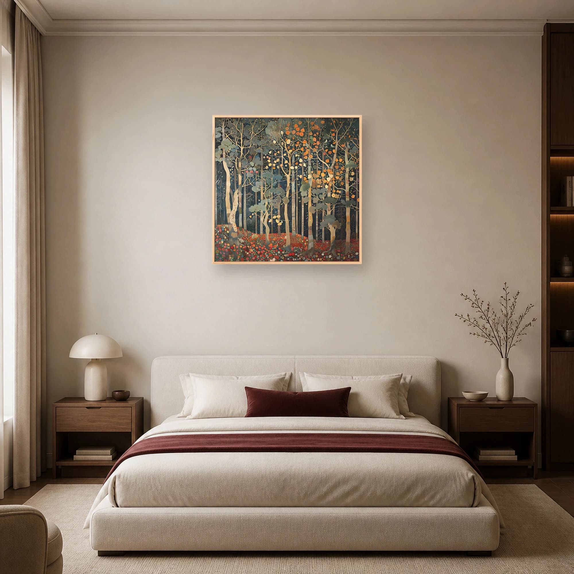 Golden Forest Tapestry Symbolist Wall Art, view 6