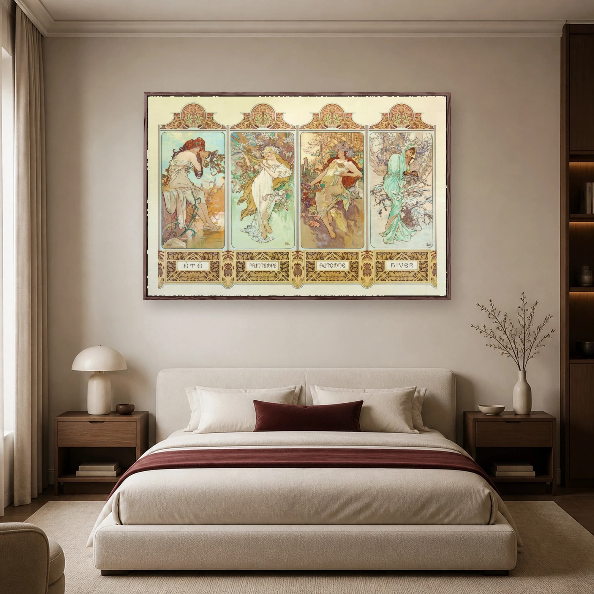 The Four Seasons Canvas Print by Alfons Mucha, view 3