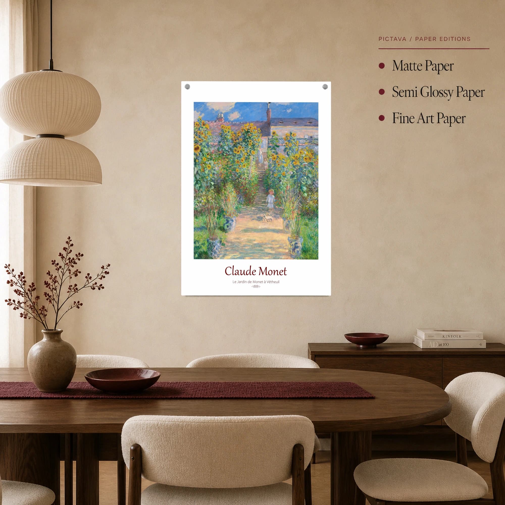 Claude Monet Le Jardin de Monet a Vetheuil Canvas Print, view 5