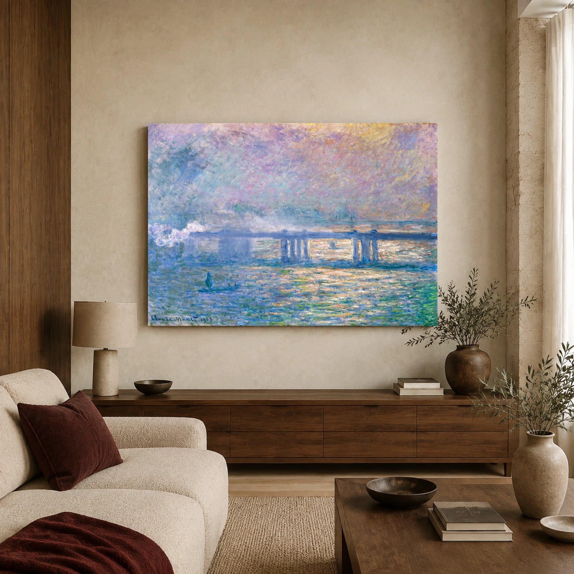 Charing Cross Bridge Canvas Print by Claude Monet, view 3