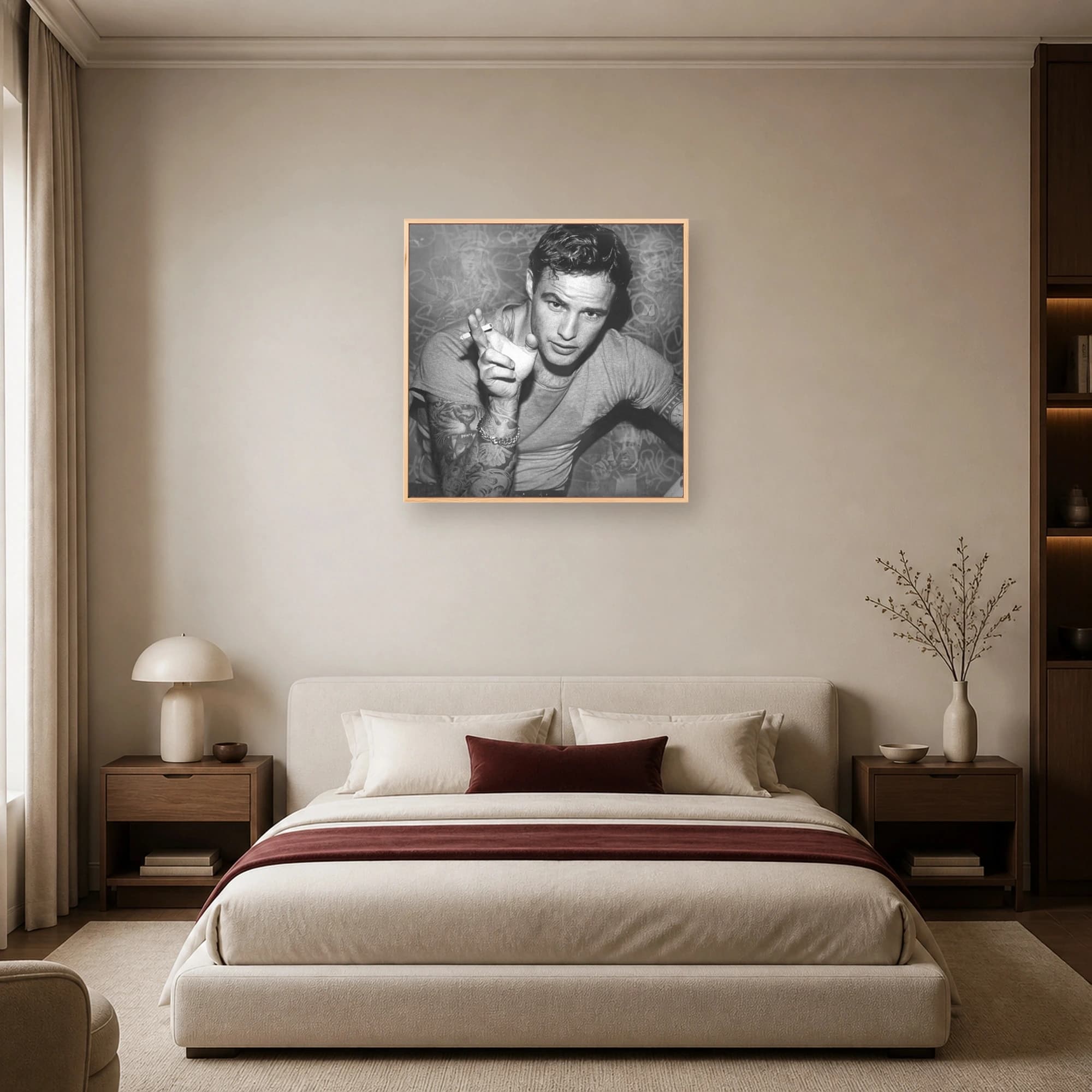 Marlon Brando Rebel Icon Black and White Wall Art, view 6