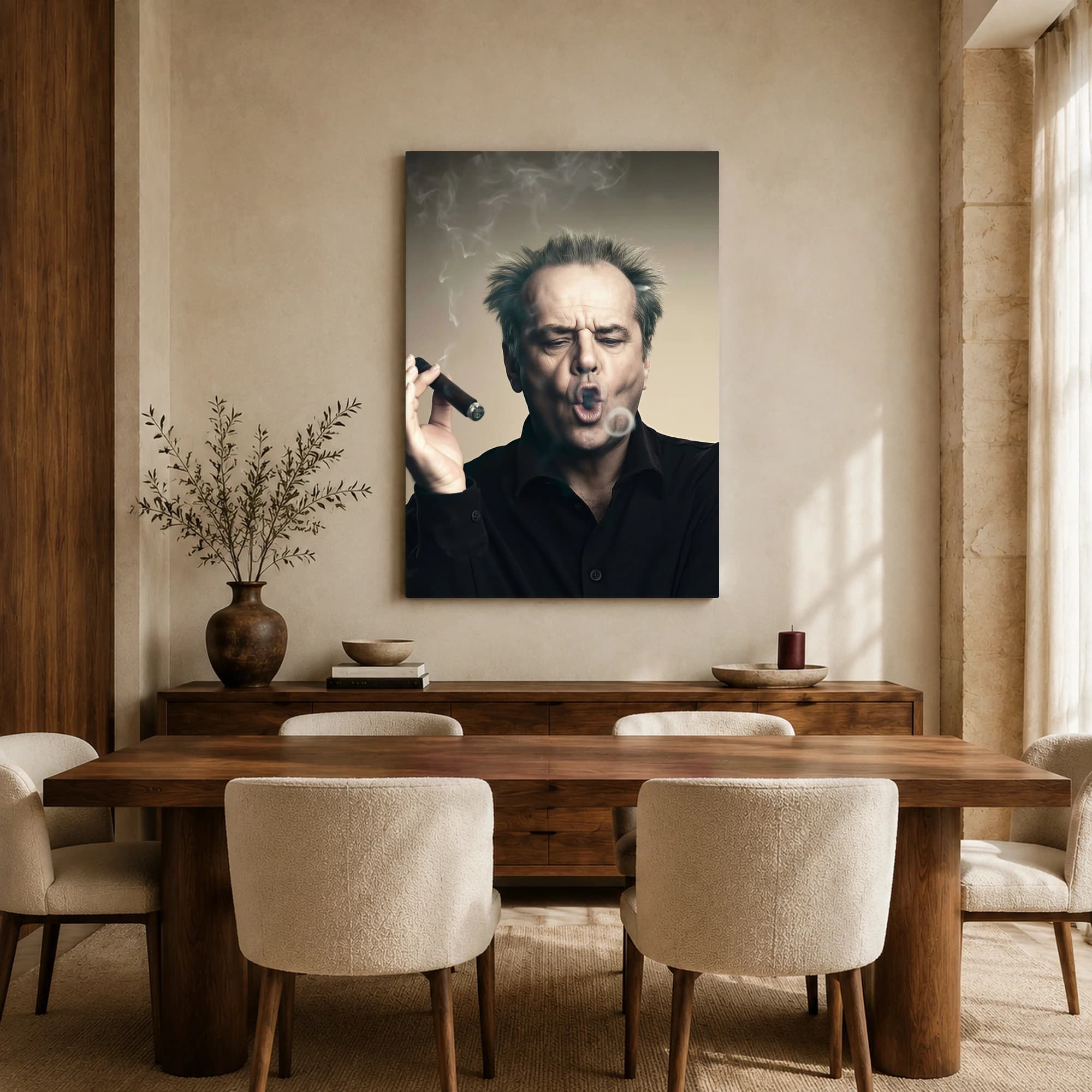 Jack Nicholson Cigar Smoke Ring Canvas Print, view 4