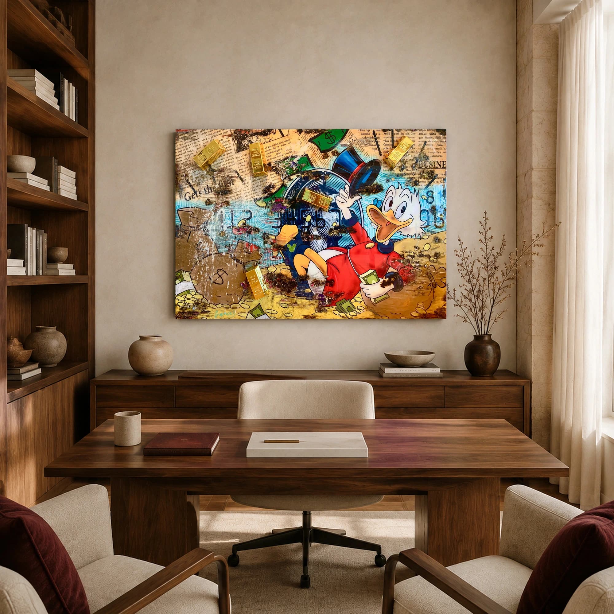 Golden Wealth Pop Art Mixed Media Canvas Print, view 8