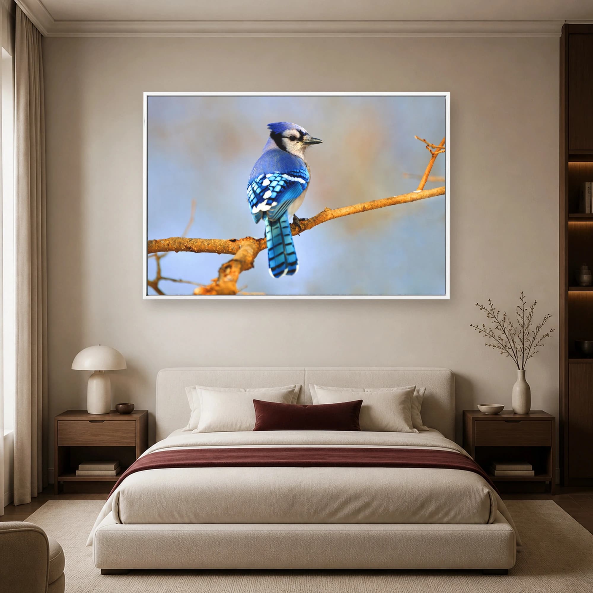 Blue Jay on Branch Wildlife Photography Print, view 3