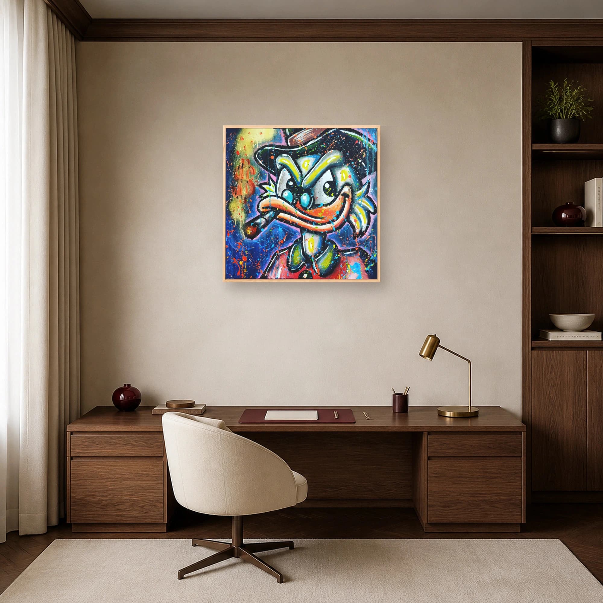 Neon Tycoon Duck Street Art Canvas Print, view 7