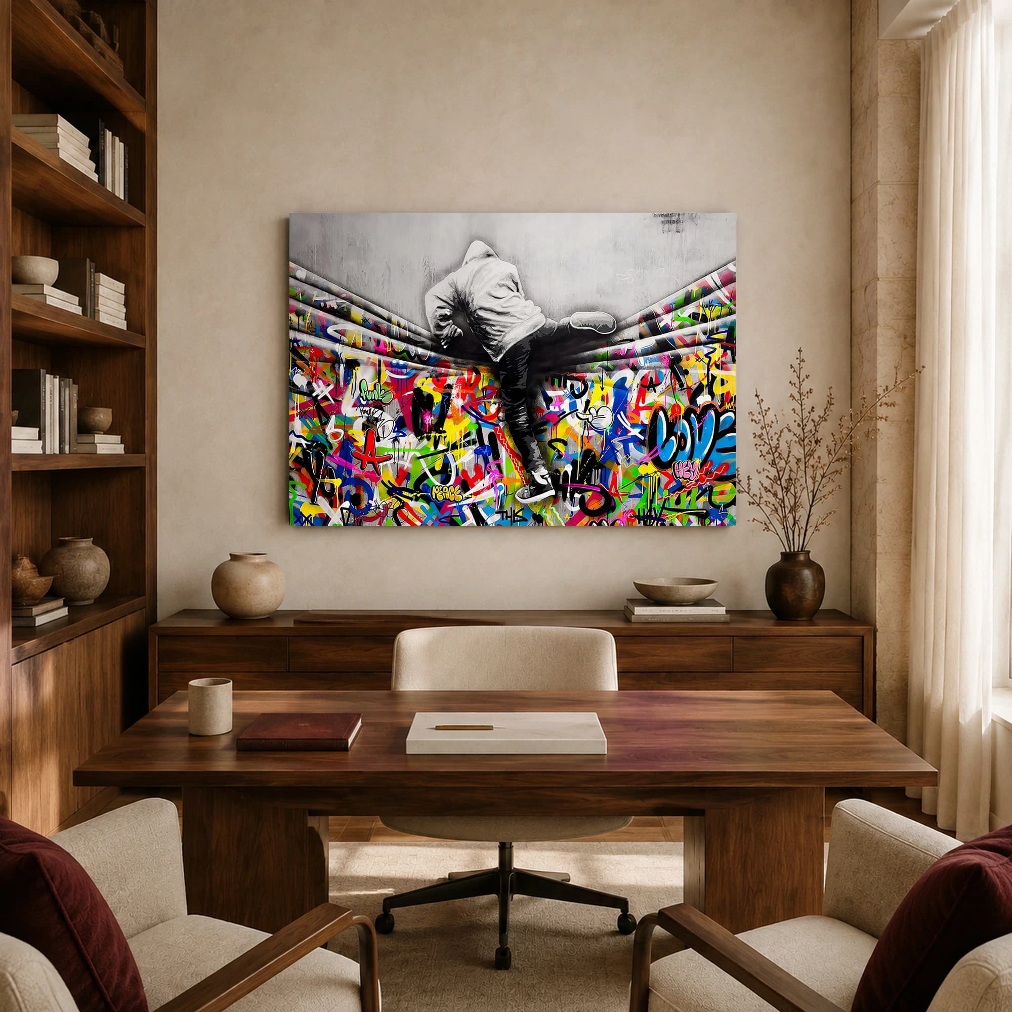 Urban Acrobat Graffiti Street Art Canvas Print, view 8