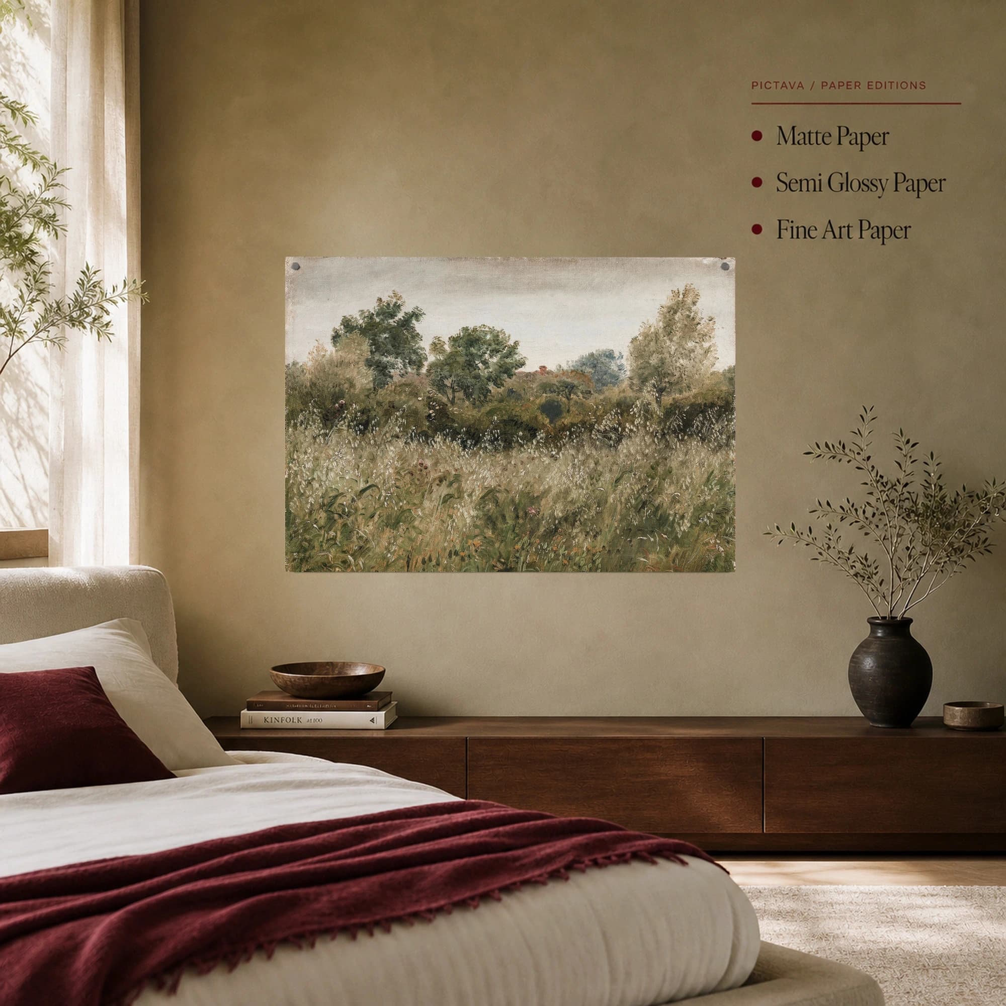 Impressionistic Meadow Landscape Canvas Print, view 7