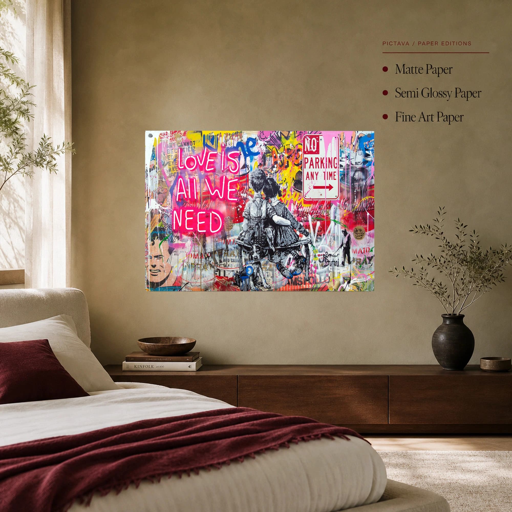 Love Is All We Need Street Art Canvas Print, view 7