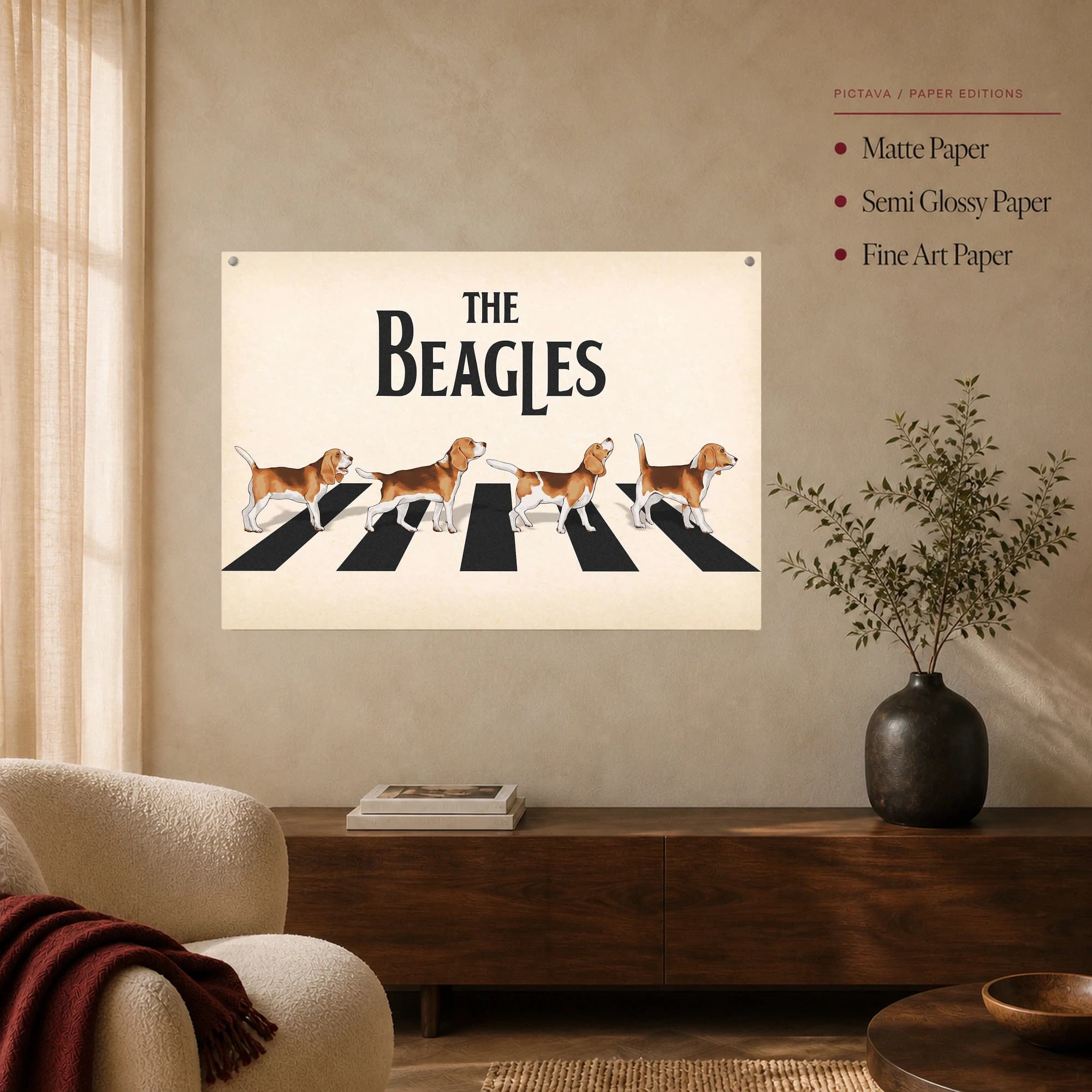 The Beagles Abbey Road Dog Parody Canvas Print, view 5