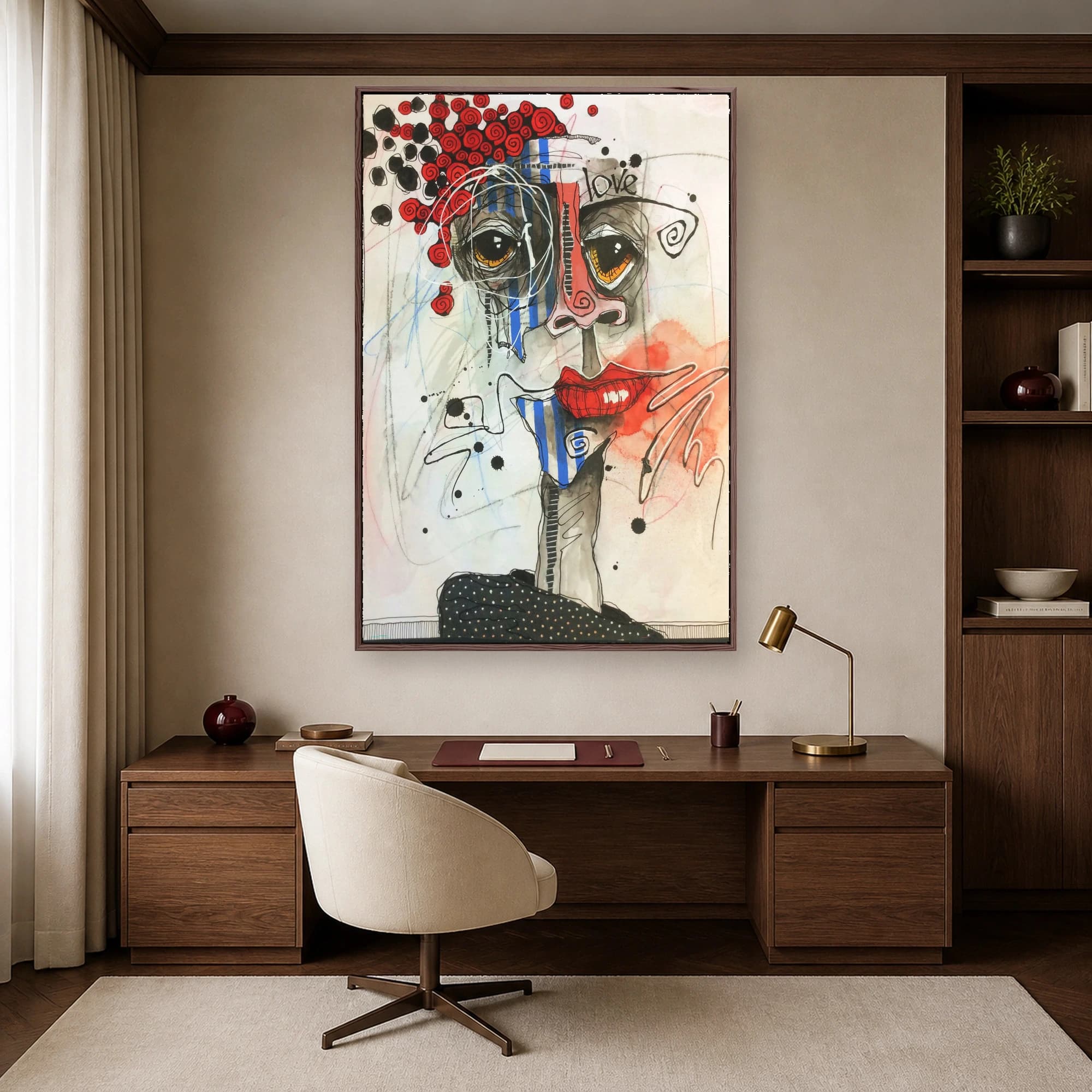 Abstract Expressionist Portrait Wall Art Print, view 4
