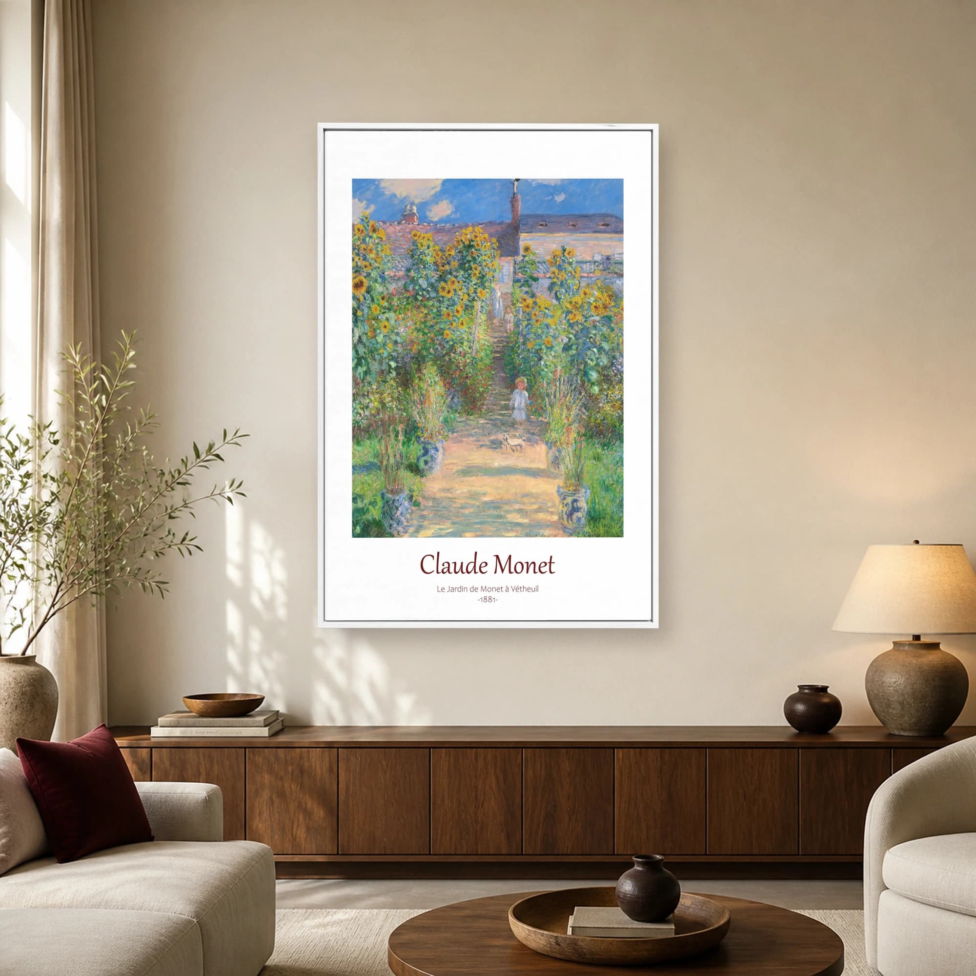 Claude Monet Le Jardin de Monet a Vetheuil Canvas Print, view 2