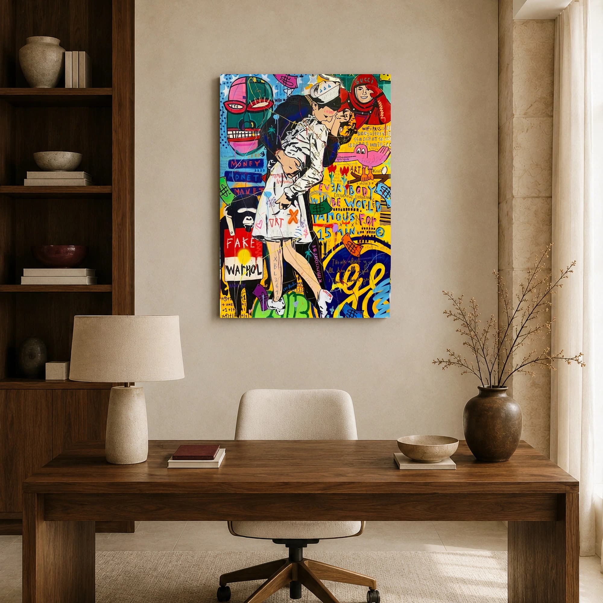 Neo-Pop V-J Day Street Art Kiss Canvas Print, view 8