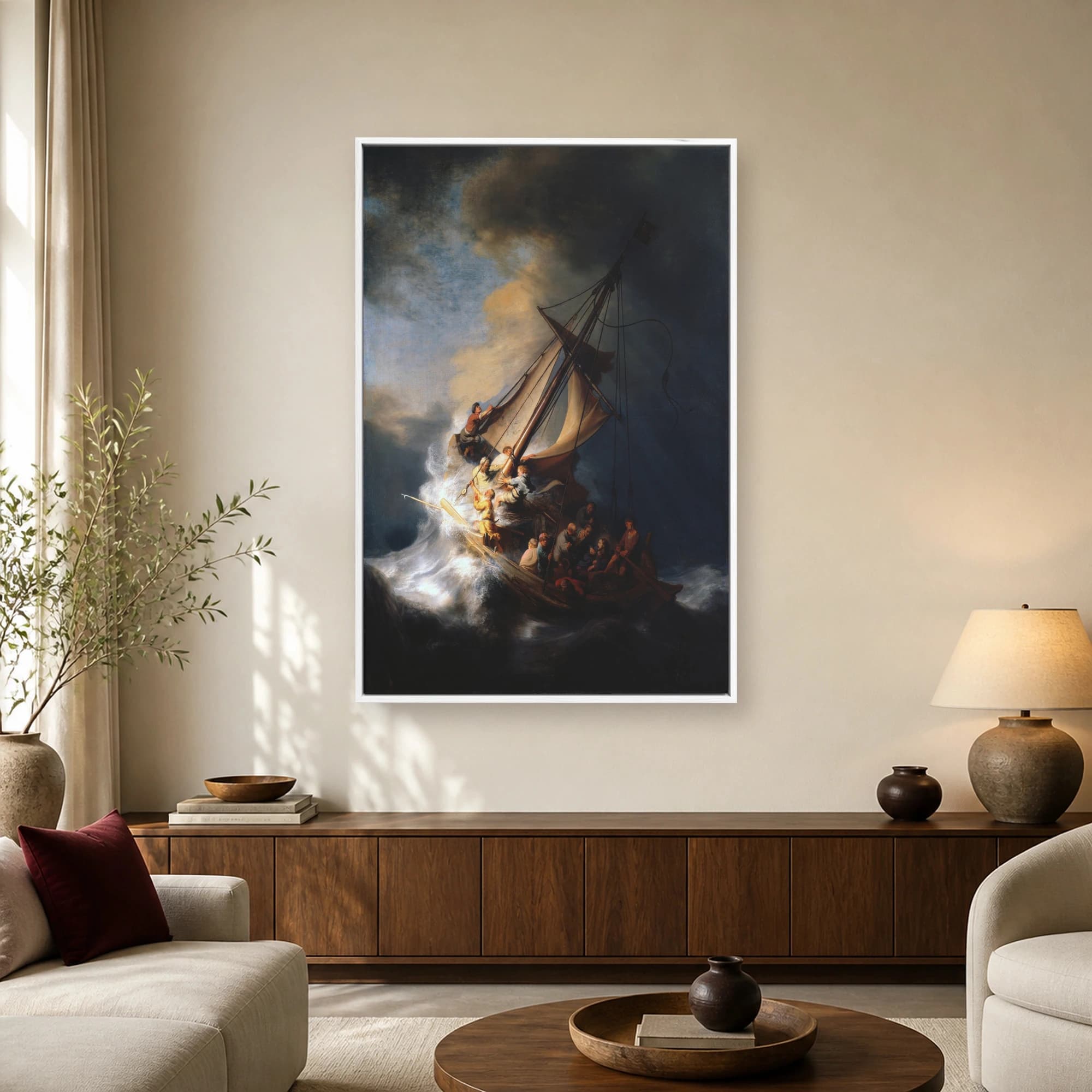 Rembrandt Storm on the Sea of Galilee Fine Art Canvas Print, view 2