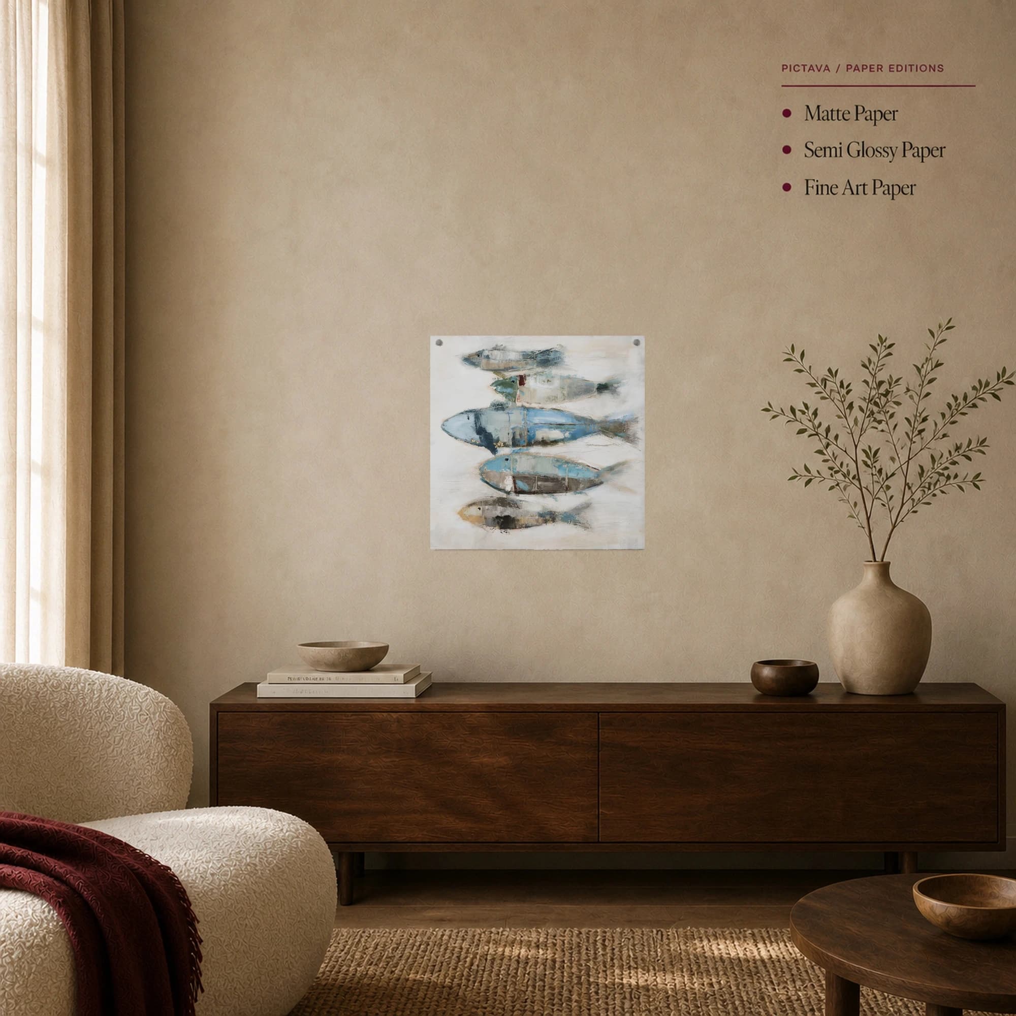 Stacked Coastal Fish Abstract Canvas Print, view 6