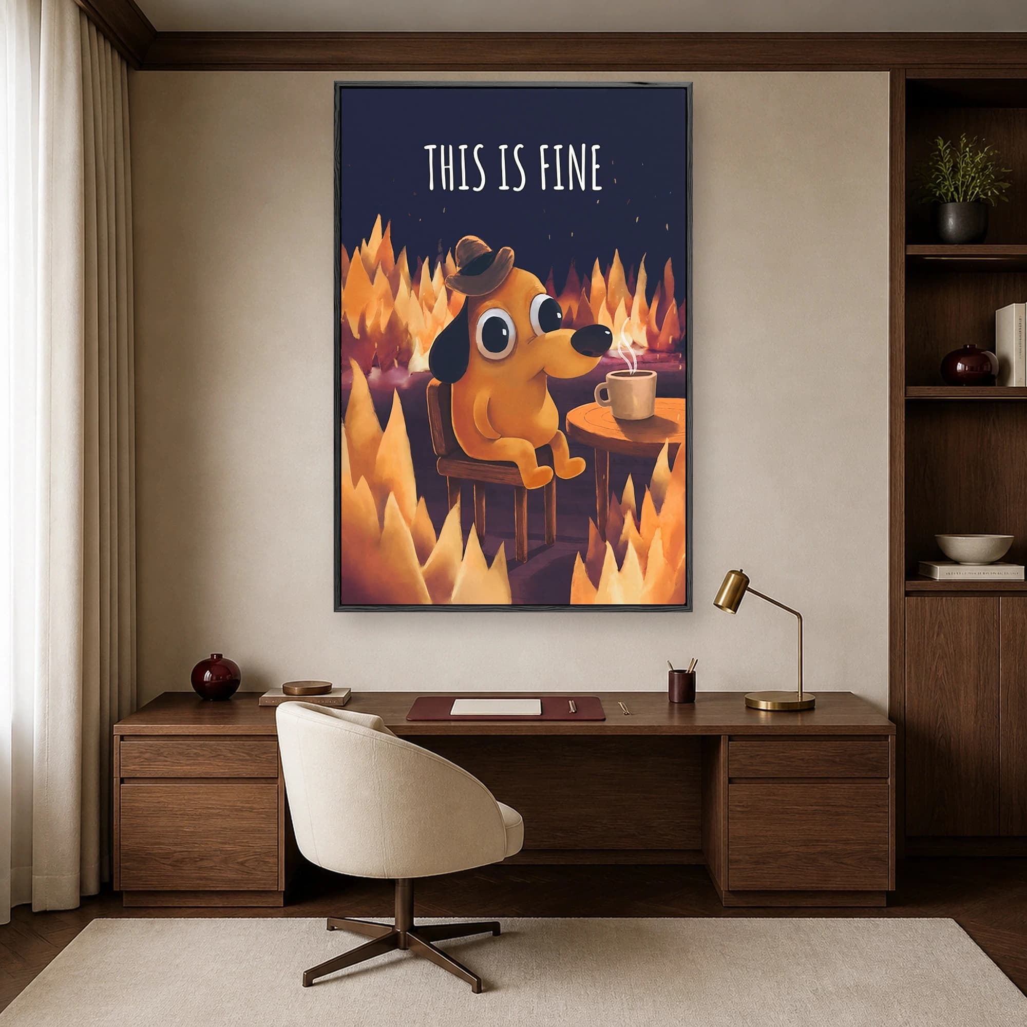 This Is Fine Dog Meme Wall Art, view 6