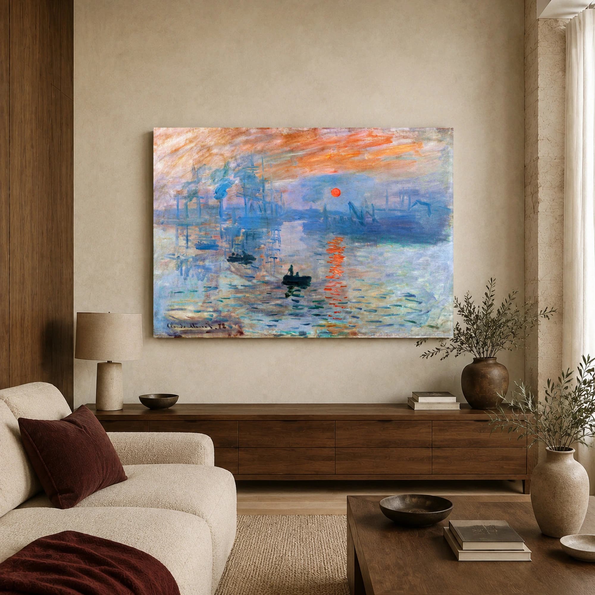Impression, Sunrise by Claude Monet Canvas Print, view 3