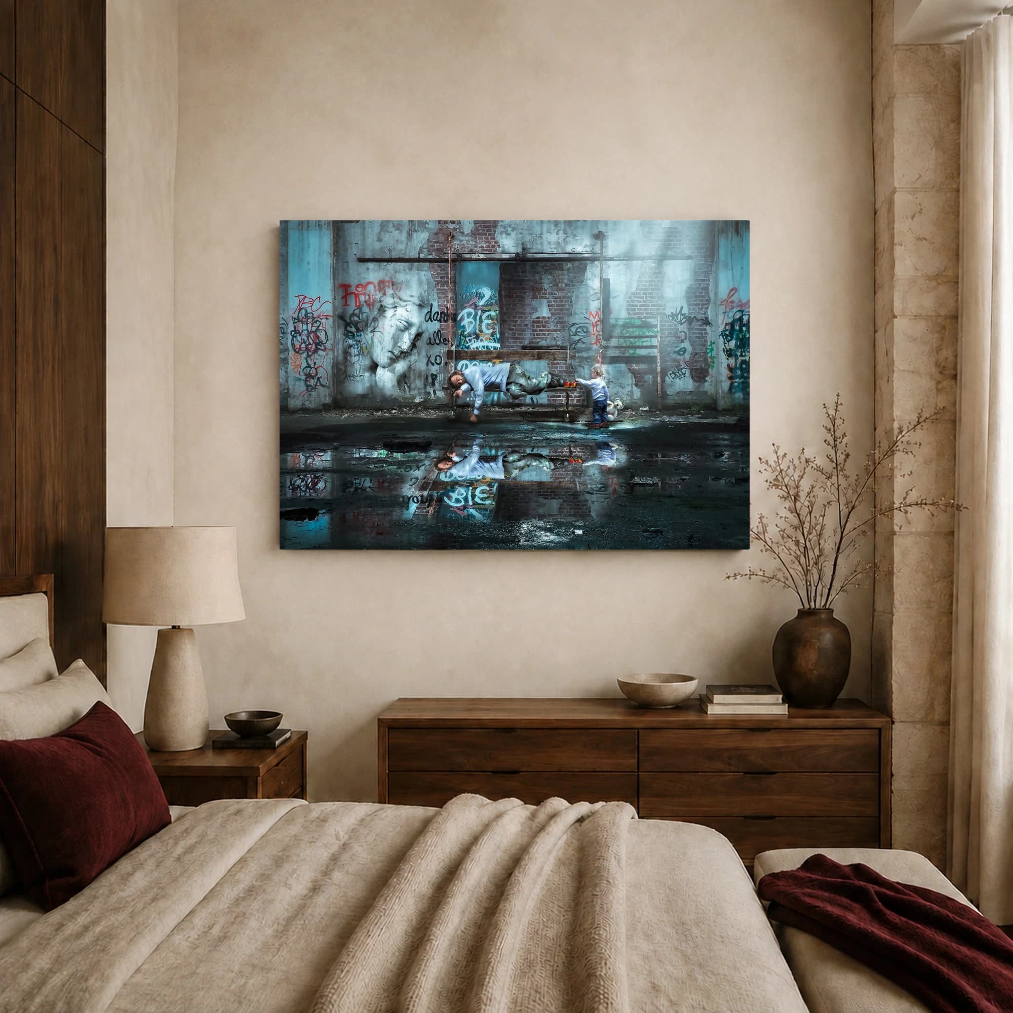 Innocence and Hope Urban Surrealist Canvas Wall Art Print, view 7