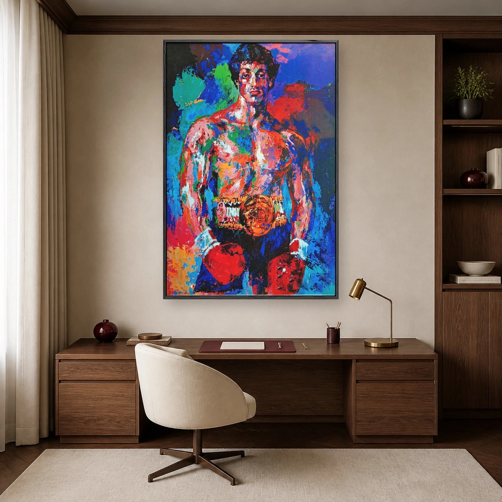 Rocky Champion Boxer Colorful Impasto Wall Art, view 6
