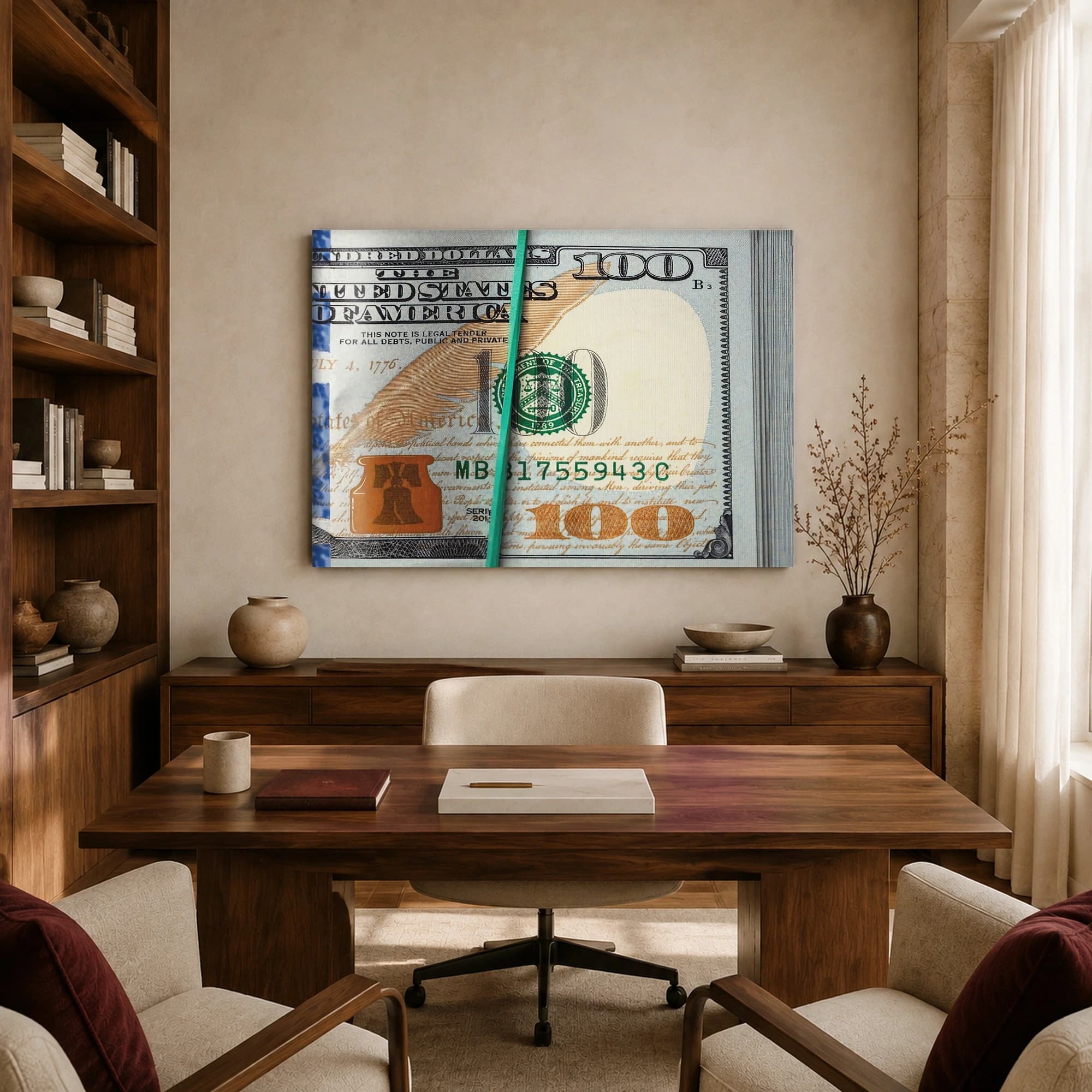 One Hundred Dollar Bill Macro Wall Art Print, view 8