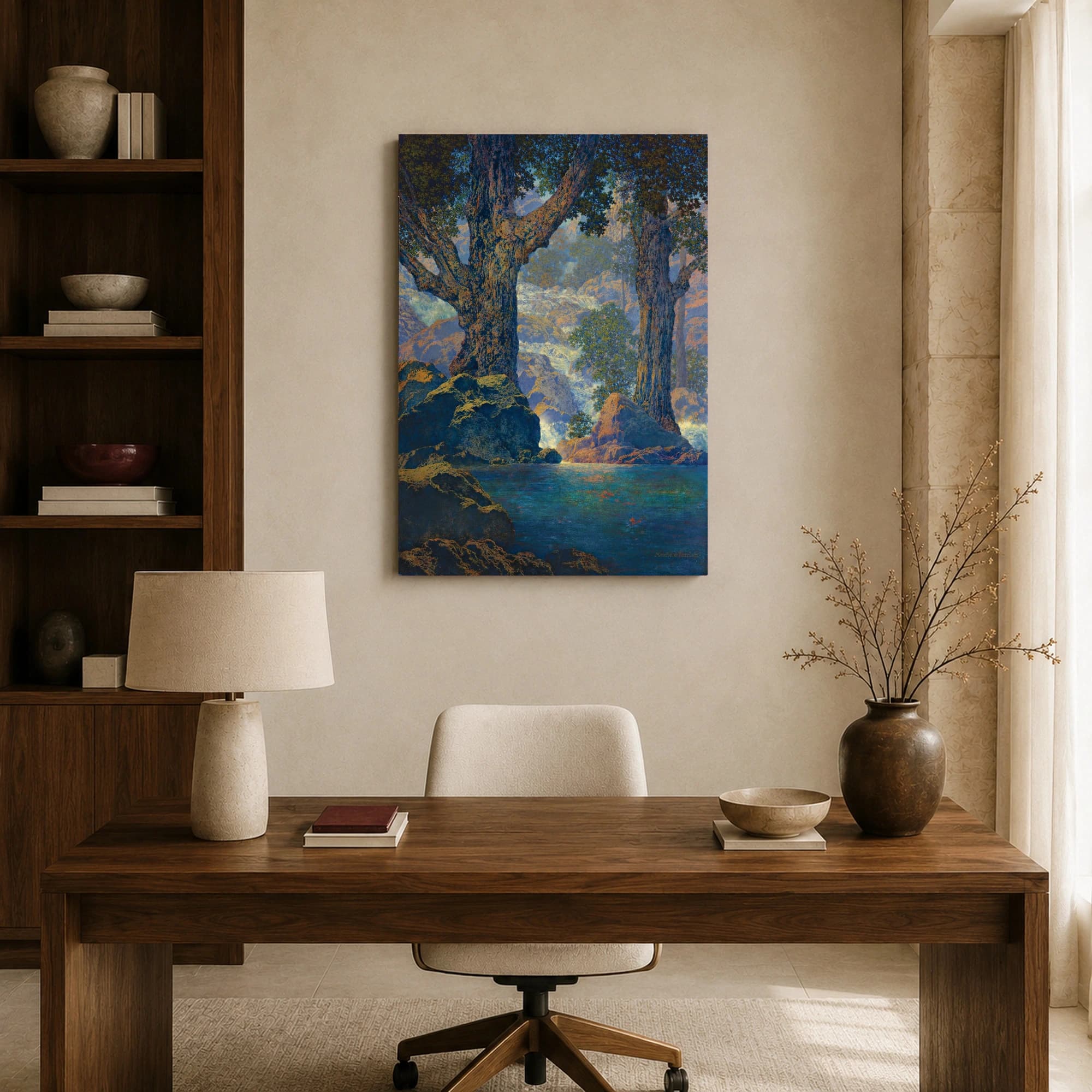 The Waterfall by Maxfield Parrish Framed Canvas Art, view 8