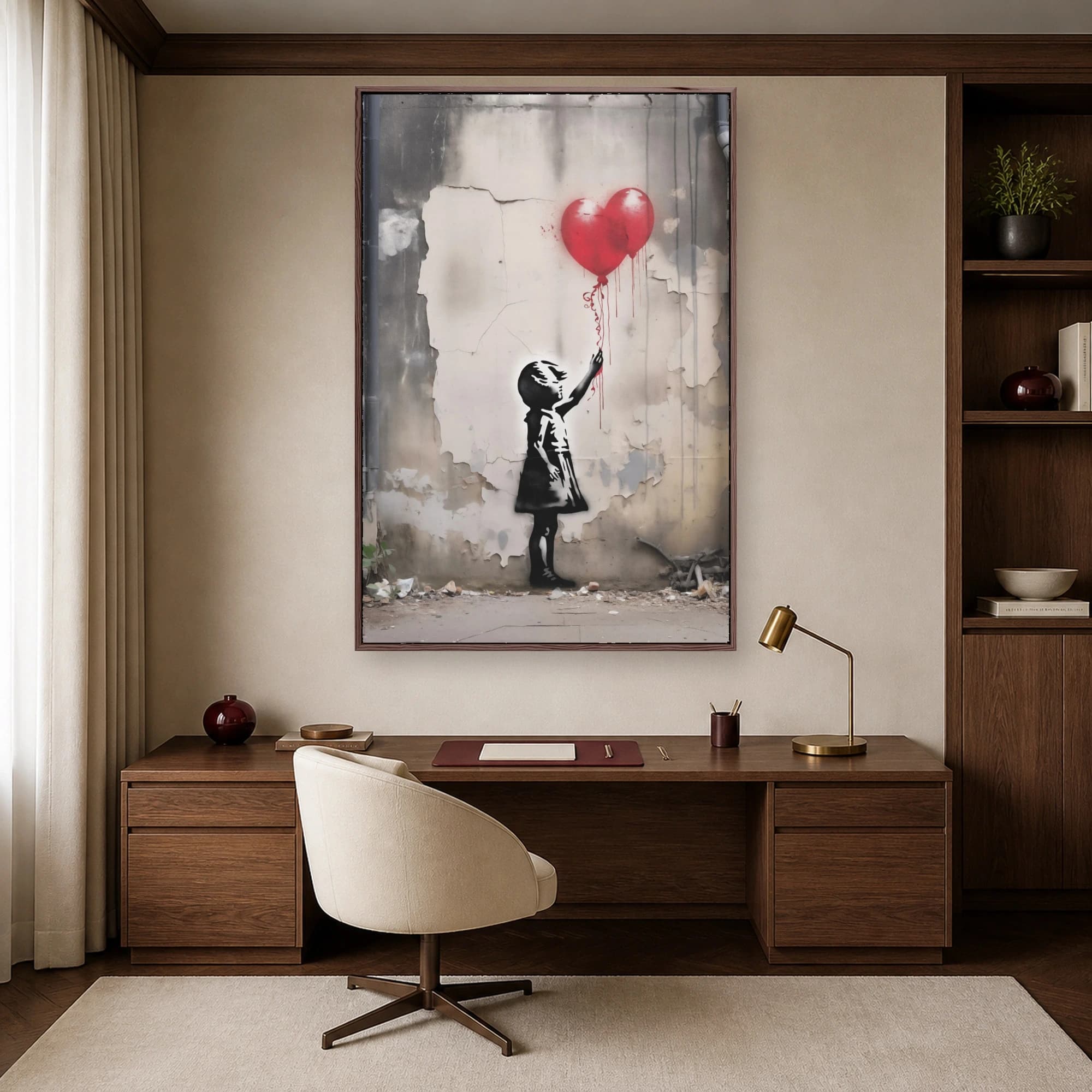 Girl with Red Balloon Urban Street Art Canvas Print, view 6
