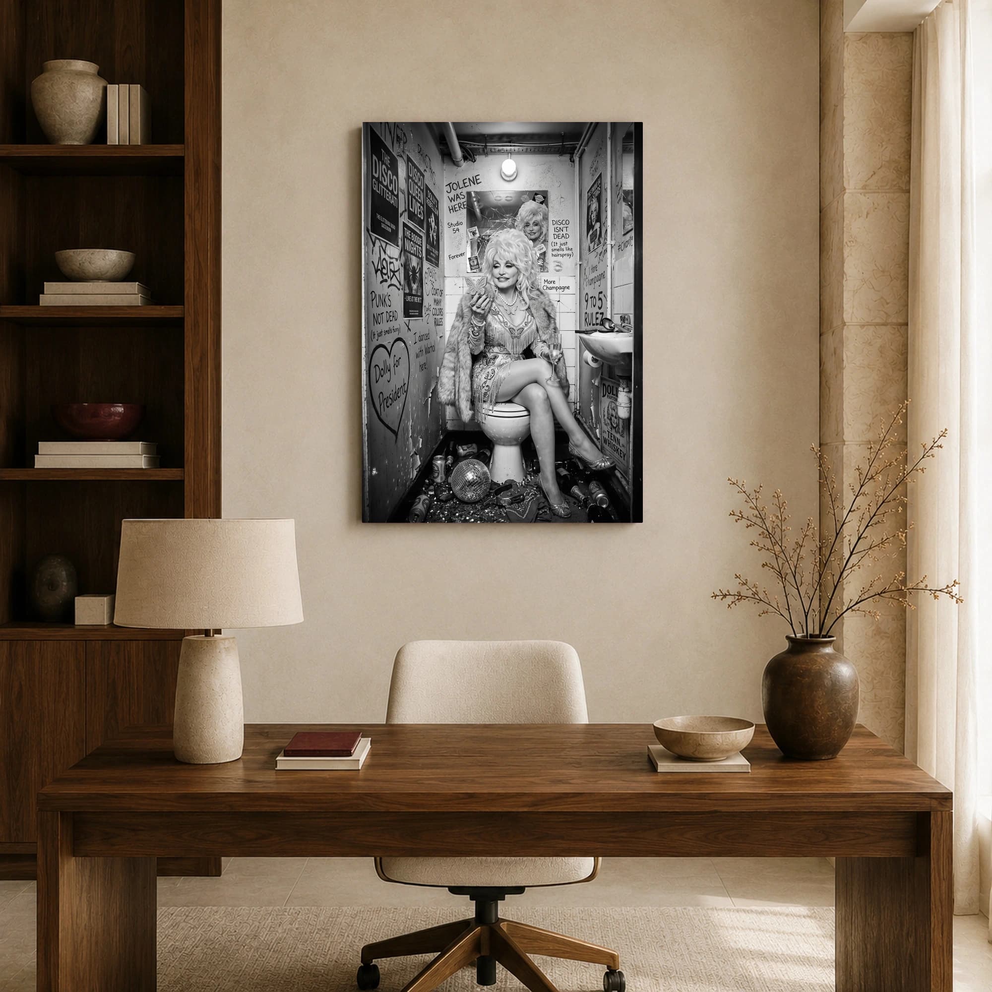 Dolly Parton Disco Bathroom Canvas Print & Poster Art, view 8
