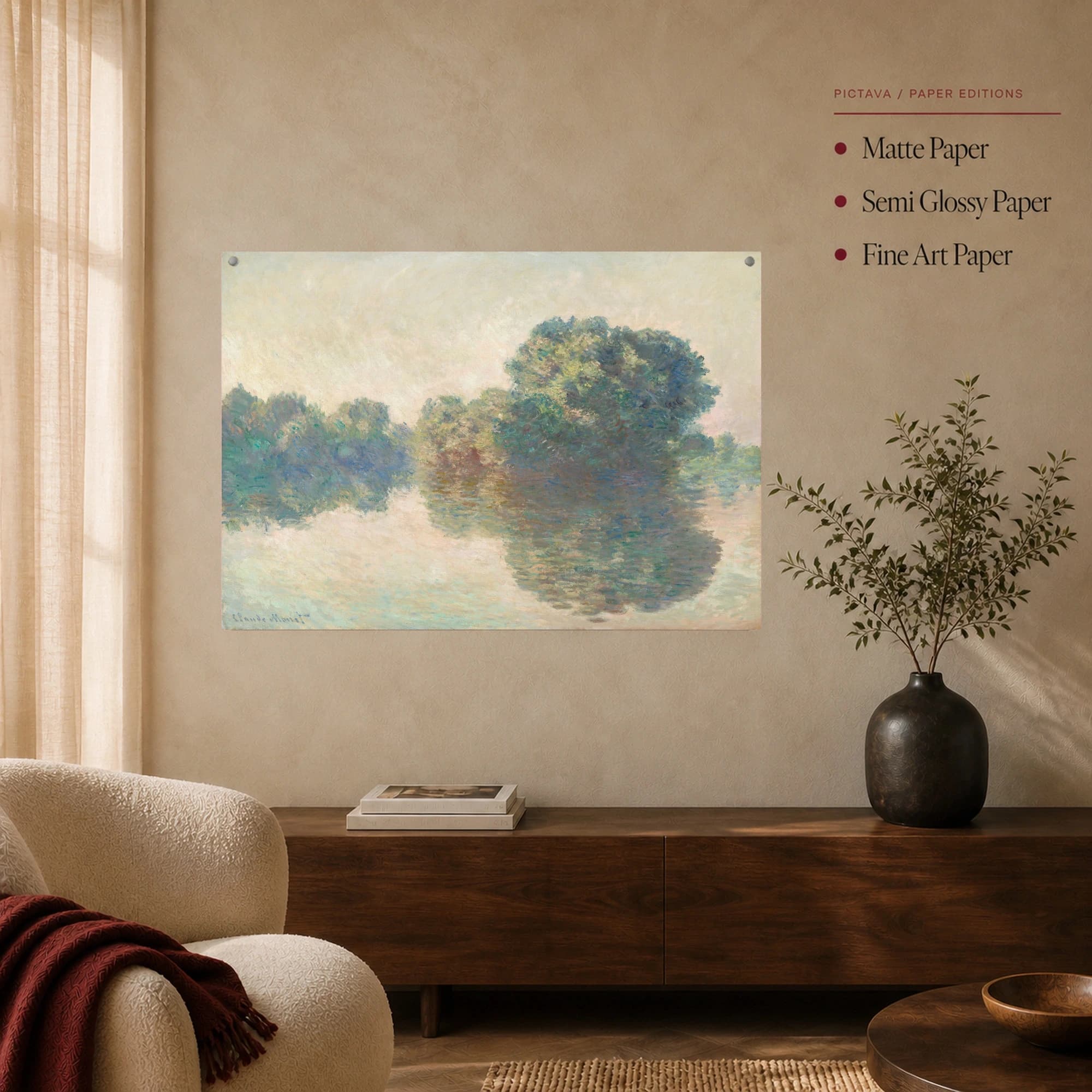 Trees on the River Bank – Impressionist Canvas Print, view 4