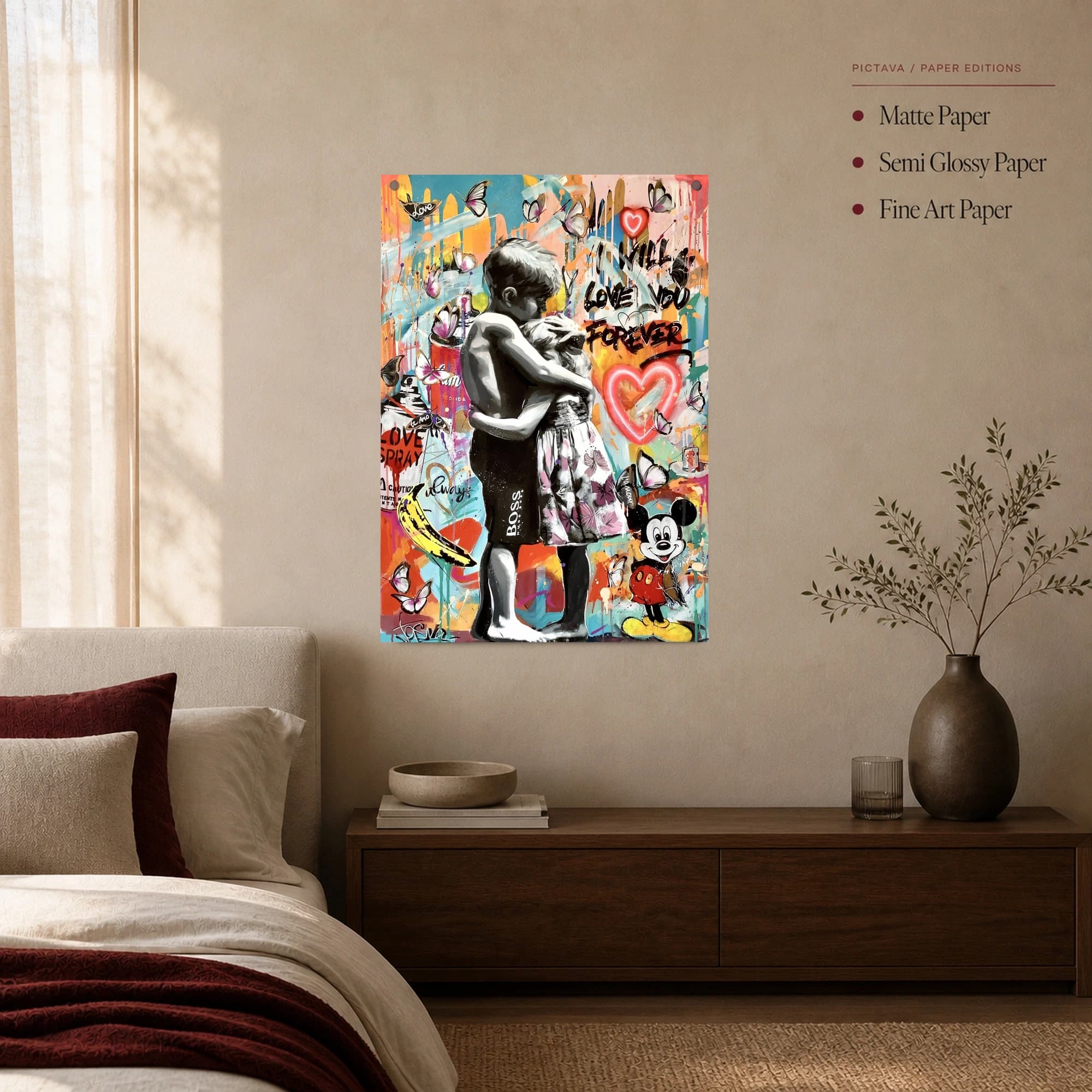 Love You Forever Street Art Canvas Print, view 3