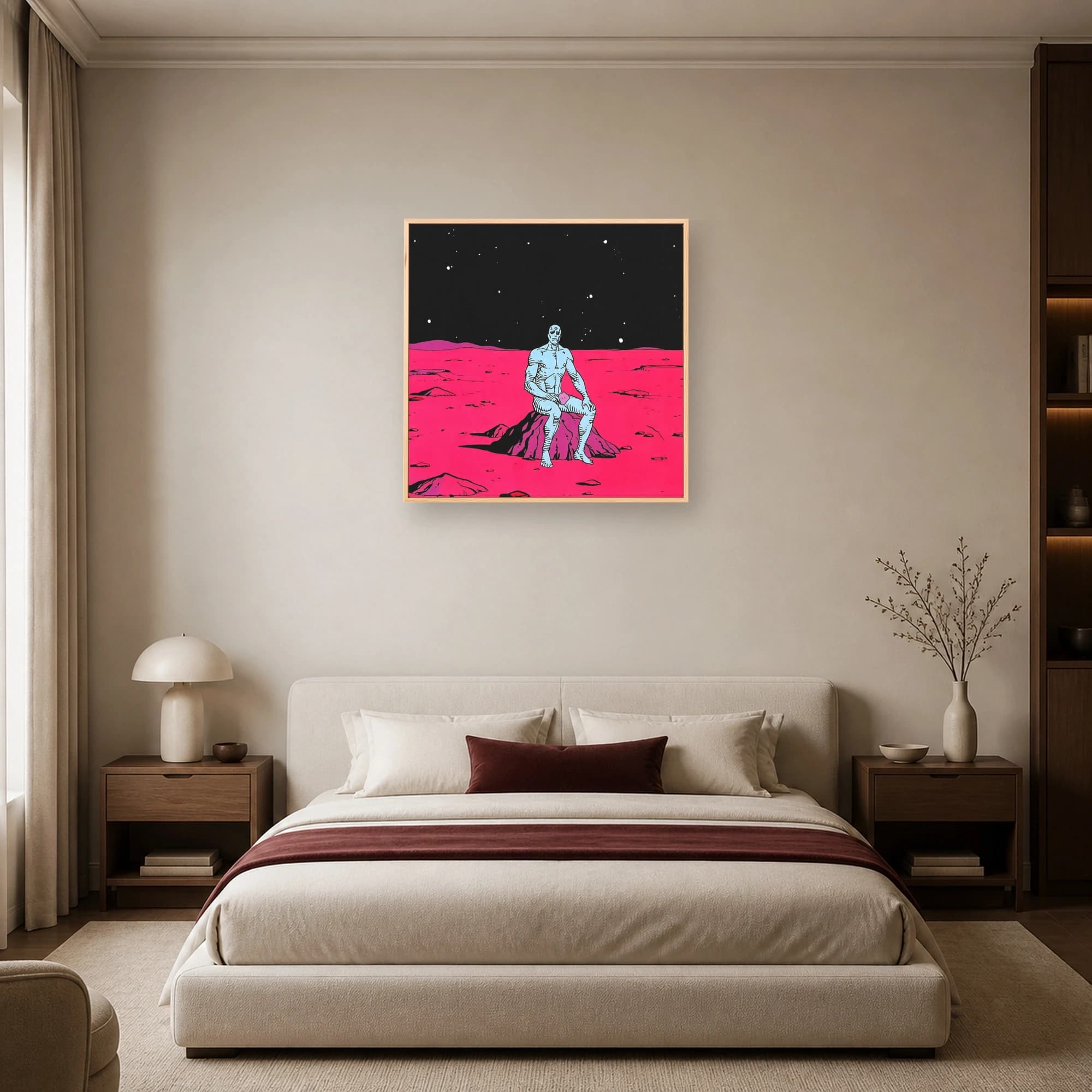 Sci-Fi Blue Man on Martian Landscape Canvas Print, view 6