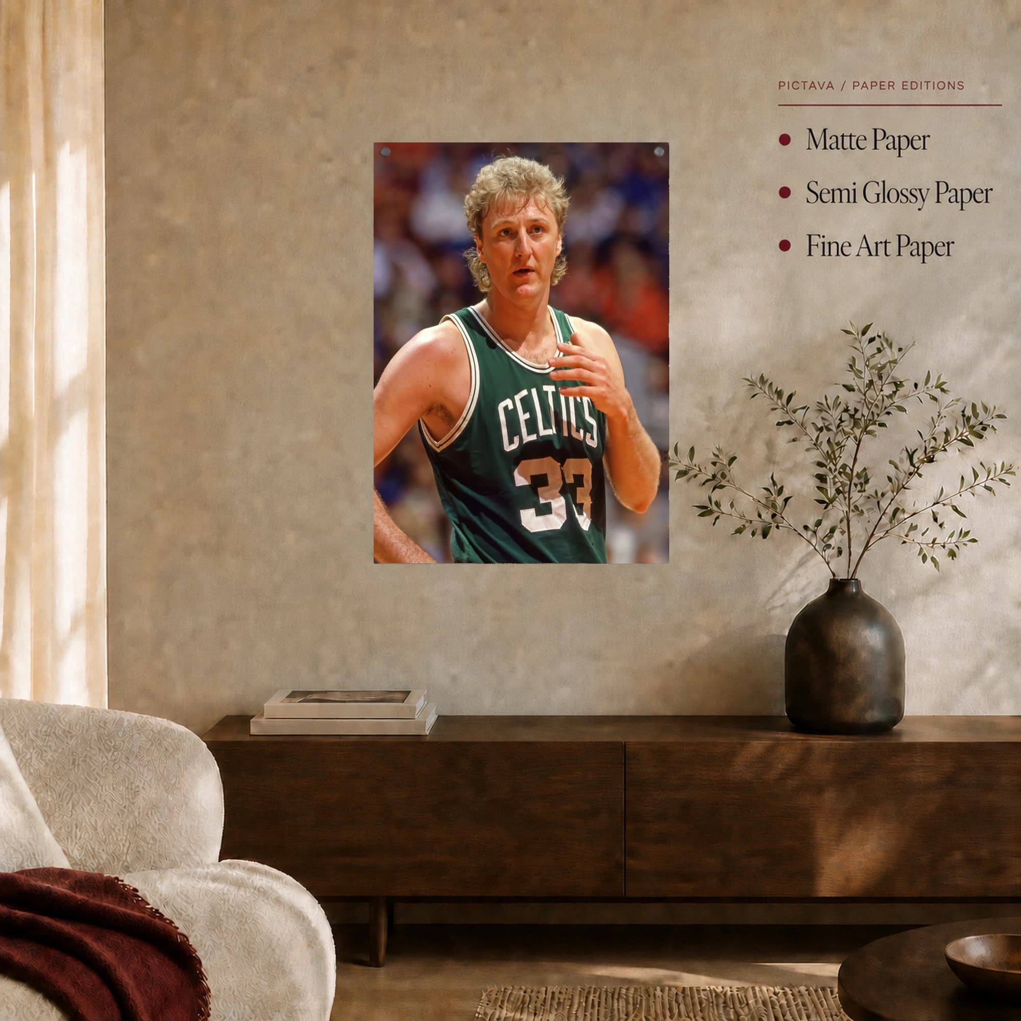 Larry Bird Boston Celtics Number 33 Basketball Legend Wall Art, view 6