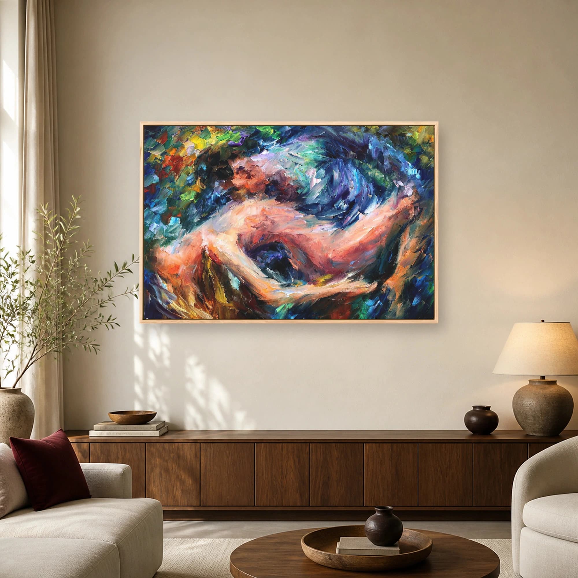 Abstract Embrace Impasto Canvas Print, view 2