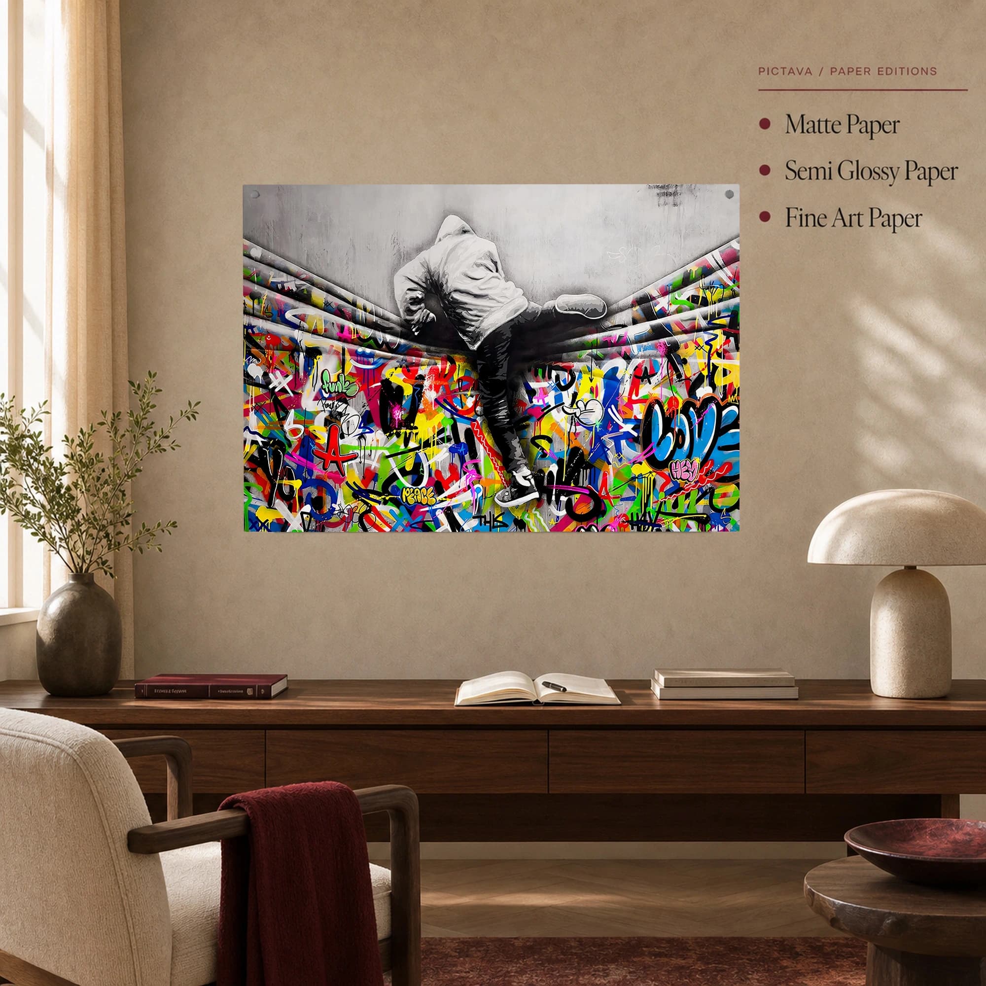 Urban Acrobat Graffiti Street Art Canvas Print, view 5